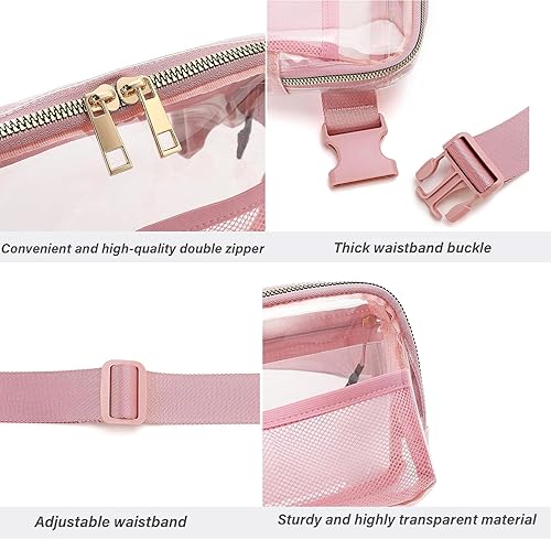 Miniatura 6 de Riñonera transparente aprobada para estadios  Riñoneras Bomvabe para mujeres y hombres, resistente al agua, bolsa transparente ajustable para