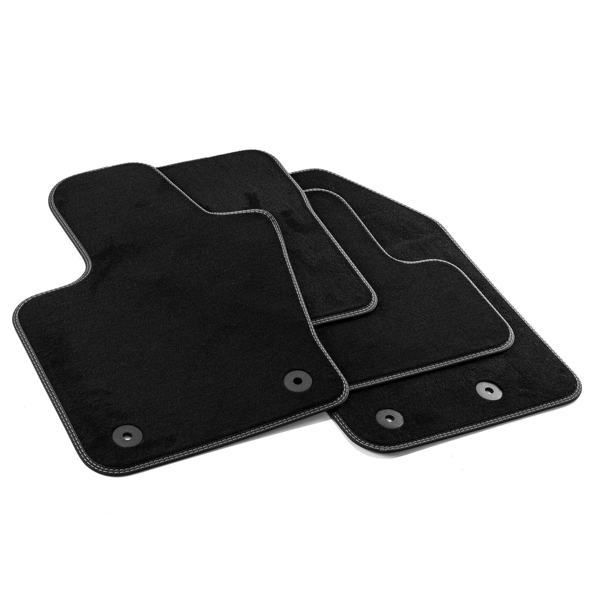 MTM PRO-4904 Alfombrillas Para Fiat 500X 2015 , A Medida En Terciopelo De Nylon, Bordes De Similcuero Y Pespunte Dobles Cromada