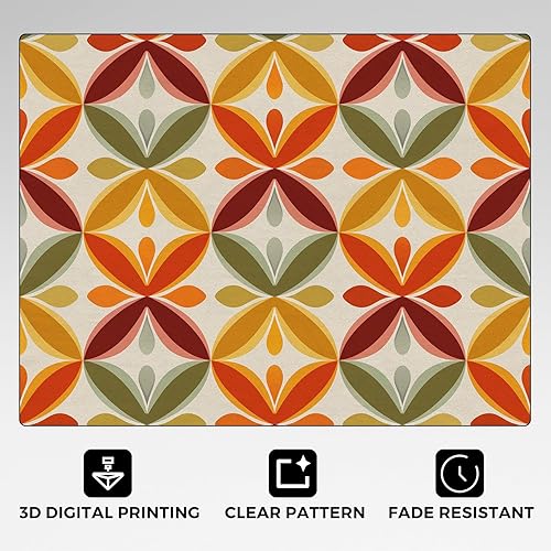 Miniatura 5 de Alfombra moderna de mediados de siglo para decoración de dormitorio, alfombras de área de mediados de siglo de 3 x 5 pies, alfombra abstracta