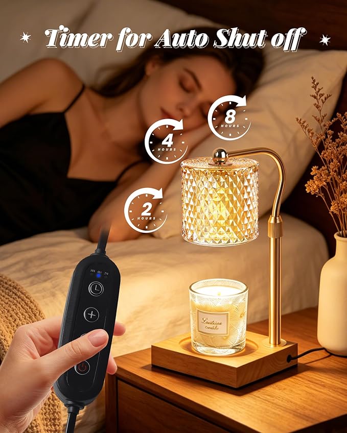 Lámpara Calentadora de Velas con Temporizador y Altura Ajustable, Dorado miniatura 6