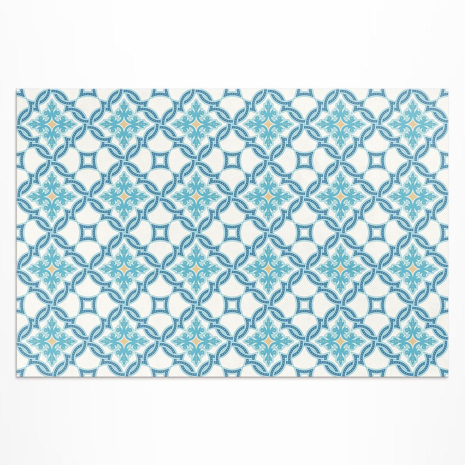 Tapis de sol vinyle 140x210 cm rectangulaire résistant et imperméable pour grand balcon