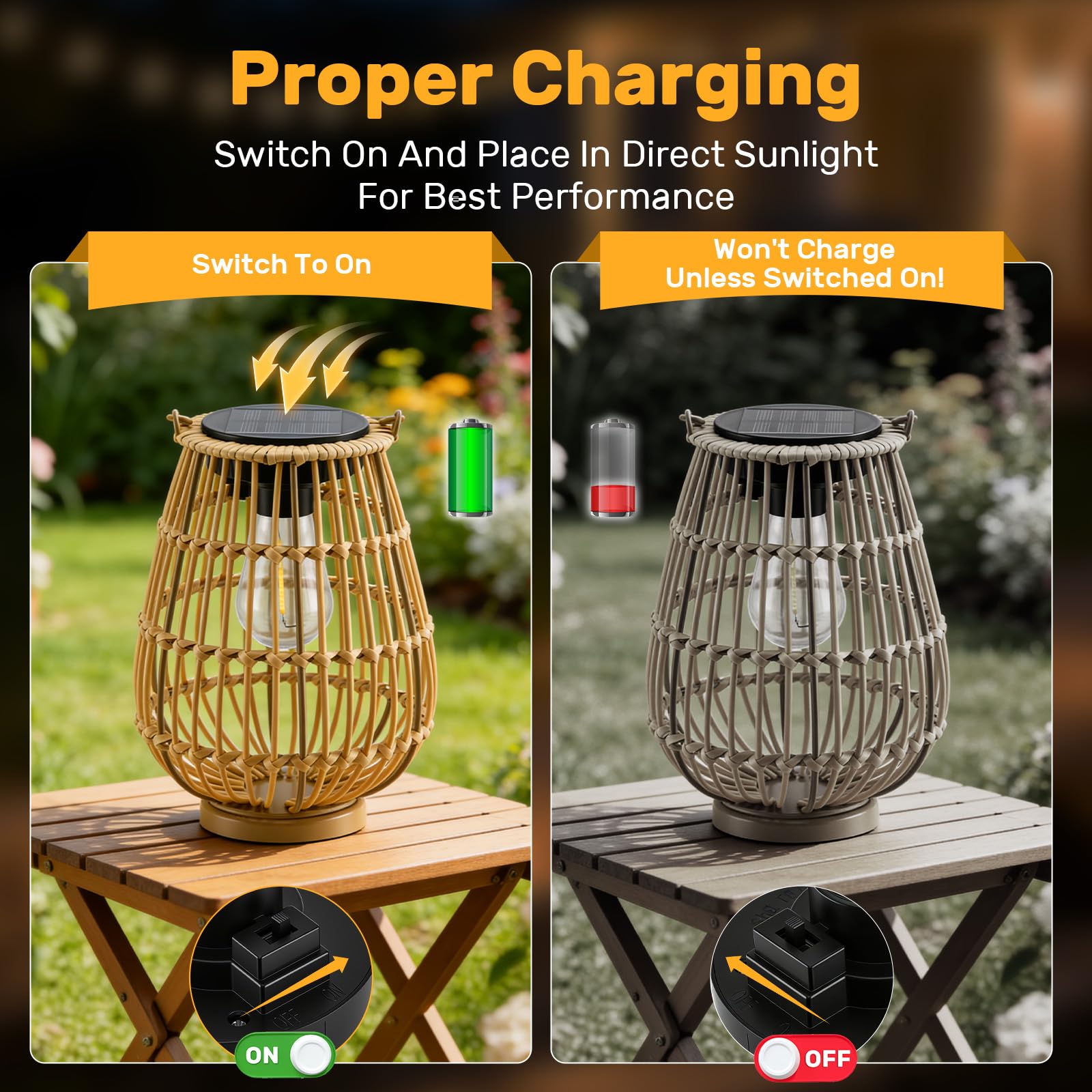 Lanterna solare da giardino, 2 pezzi, lanterne da giardino per esterni, lampade solari da appendere o da terra, IP44 resistente alle intemperie, luci solari per balcone, terrazza