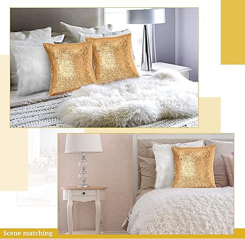 Miniatura 6 de 4 fundas de almohada de piel sintética de invierno con lentejuelas y esponjosas, fundas de almohada con purpurina para sofá, cama, sofá, día de