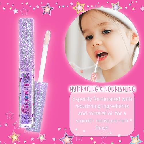 Miniatura 6 de Juego de 14 brillos de labios con sabor a fruta, brillo de labios en varios sabores afrutados, maquillaje no tóxico para niños y adolescentes