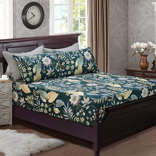 Miniatura 3 de FADFAY - Textiles para el hogar, sabana floral, estilo rústico, sábanas estilo floral hermoso, para cama matrimonial, individual y queen, juego de 4