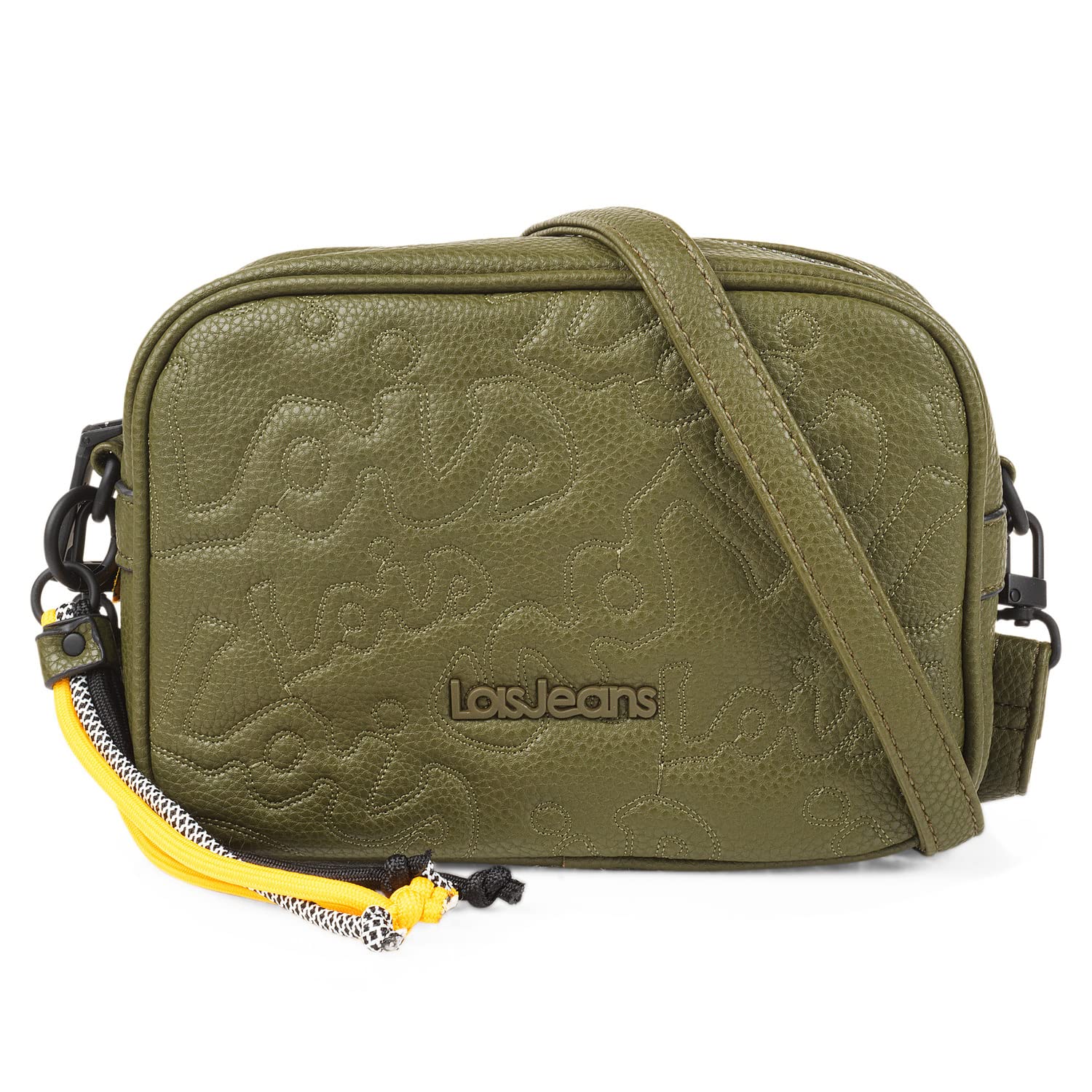 Lois - bolso bandolera de mujer pequeño. base reforzada. cuero pu. bordado.
