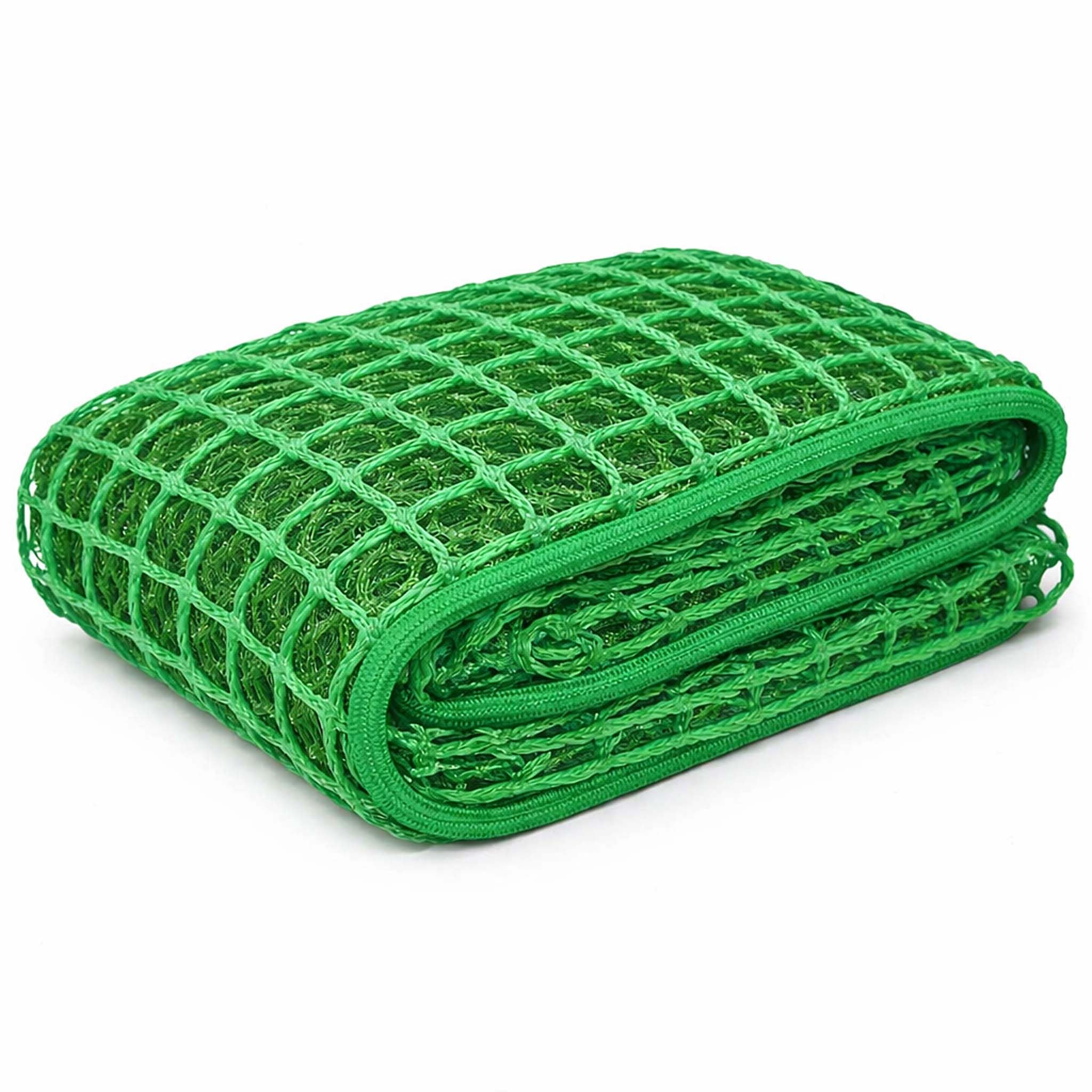 Wiltec Ladungssicherungsnetz 3,5x2,5m Grün Masche 4,5x4,5 cm Stärke 3 mm Polypropylen Transportnetz für Anhänger mit Randkördel Witterungsbeständig Ladung Sicherheit