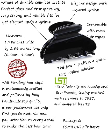 Vista 33 de 3 paquetes de pinzas de pelo medianas para mujer, pinzas de garra de tortuga, pinzas de celuloide con estampado de leopardo, pinzas para el cabello