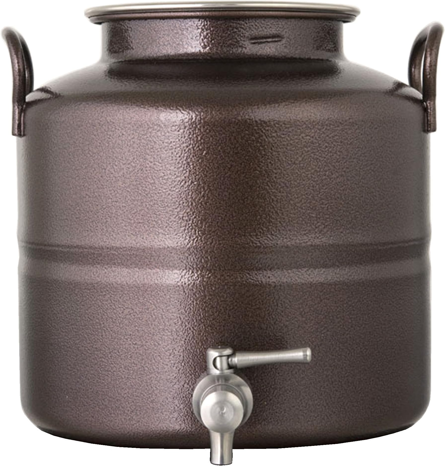 Stainless Steel Fusti with Lever Spigot, Brown 5 Liter
