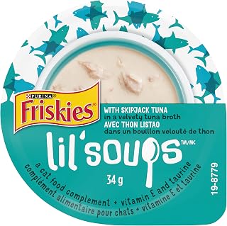 Friskies Cat Food Complement, Lil' Soups Skipjack Tuna - 34 g Cup (8 Pack)