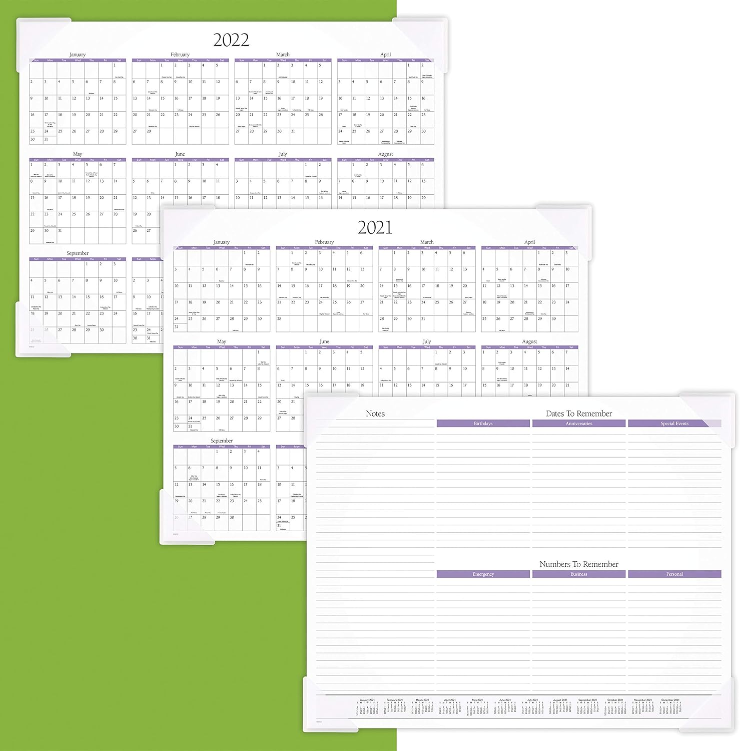 AT-A-GLANCE Visual Organizer Recycled Landscape Panoramic Desk Pad, 22 x 17 Inches, 2019 (89802)