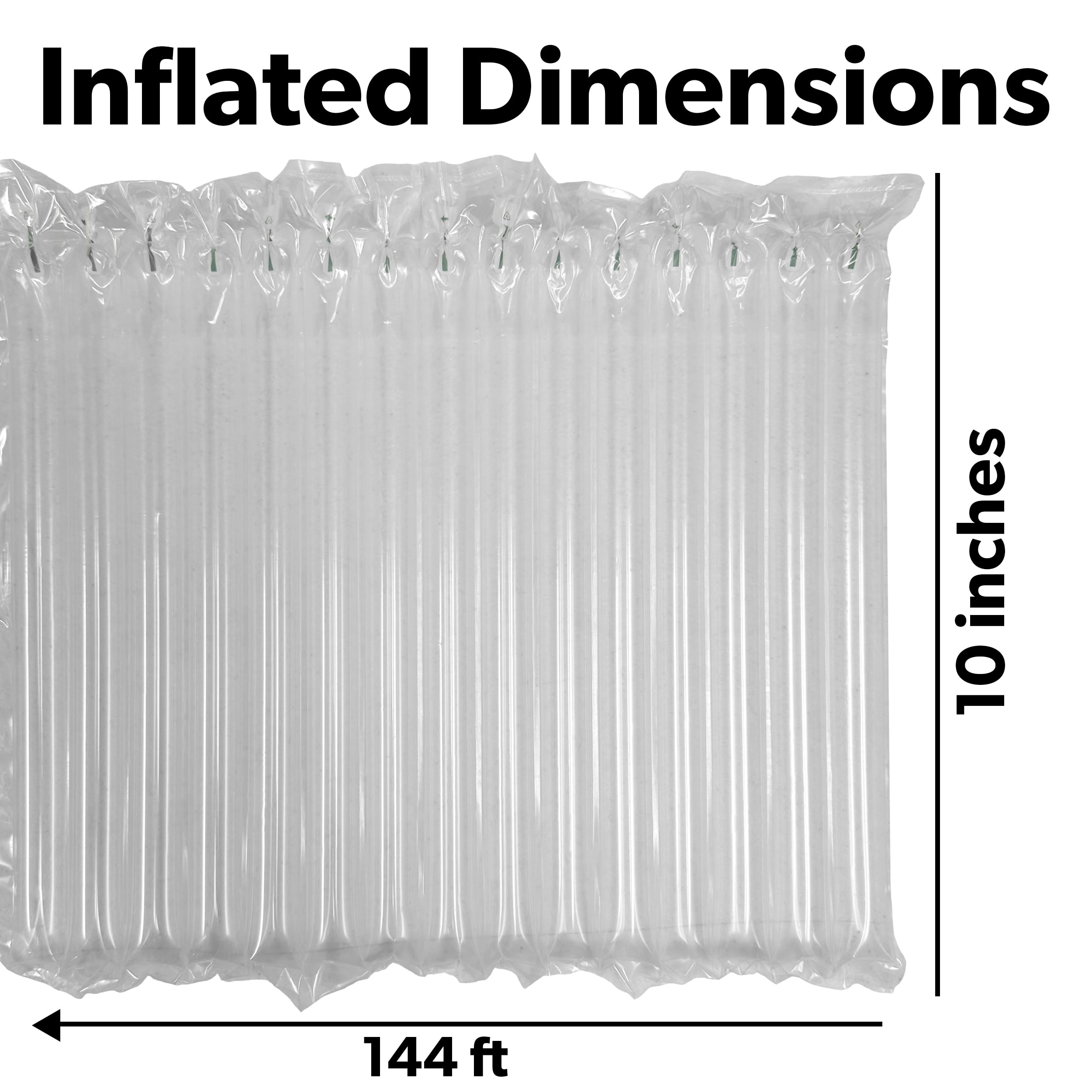 Rollo de envoltura inflable de burbujas de 10 pulgadas x 144 pies. Incluye bomba gratis. Almohadas de aire resistentes para suministros de embalaje. Envío seguro, mudanza, protector de