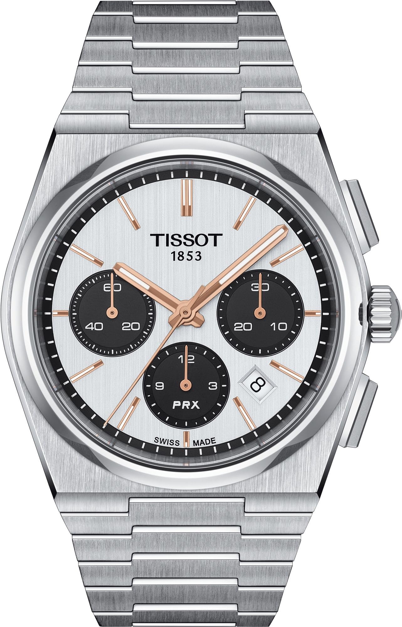 TISSOT ティソ PRX クロノ 人気のパンダダイヤル！ 中古美品！ TISSOT ティソ PRX クロノ 人気のパンダダイヤル！ 中古美品