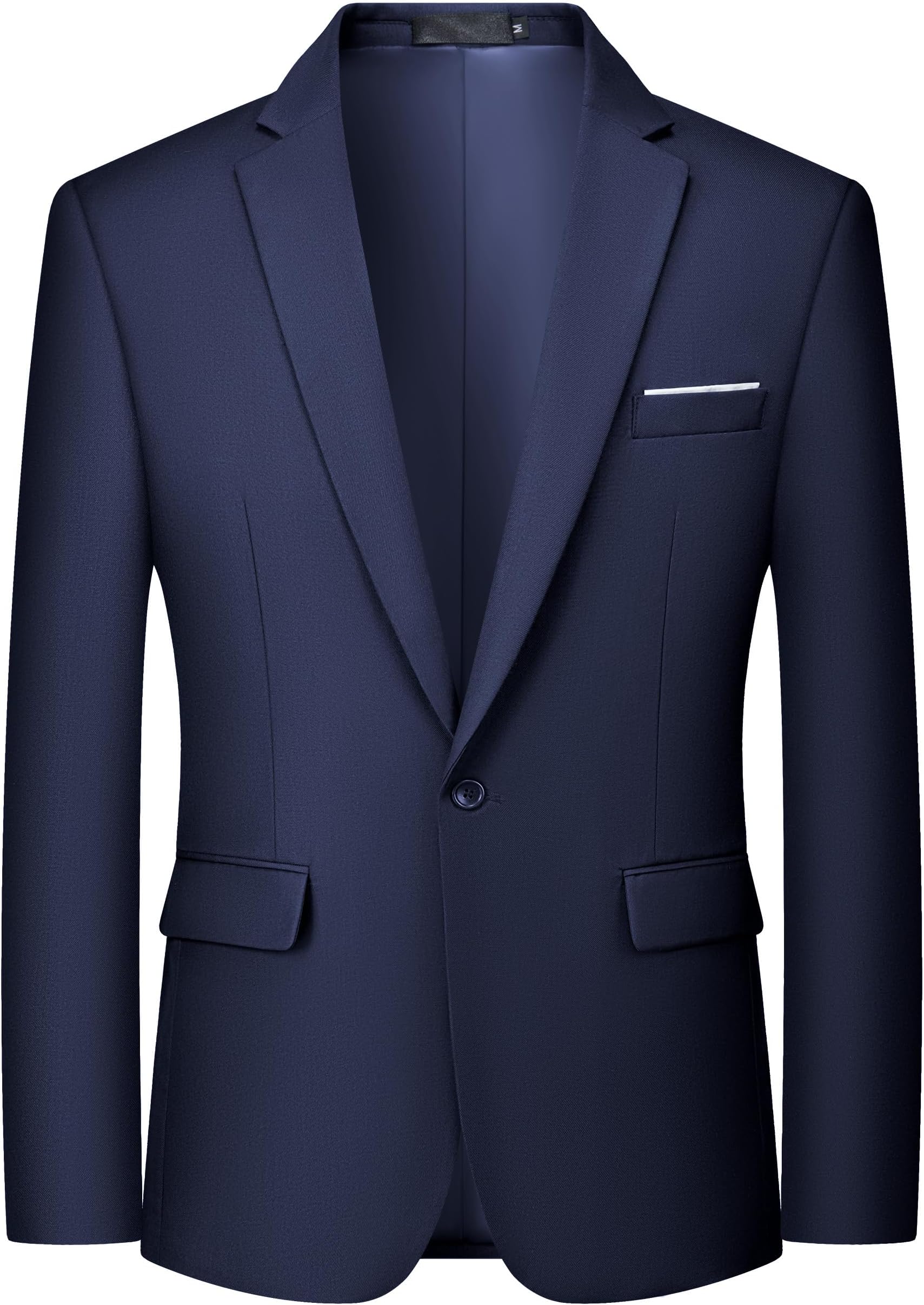 MAGE MALE Men's One Button Blazer Casual Solid Color Suit Jacket Slim Fit Lightweight Sport Coats Blazers