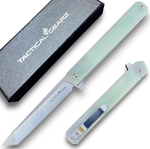 Miniatura 7 de TACTICAL GEARZ Cuchillo de bolsillo G10! Mango TG Oris, G10! Hoja de acero D2 afilada de afeitar! Incluye funda