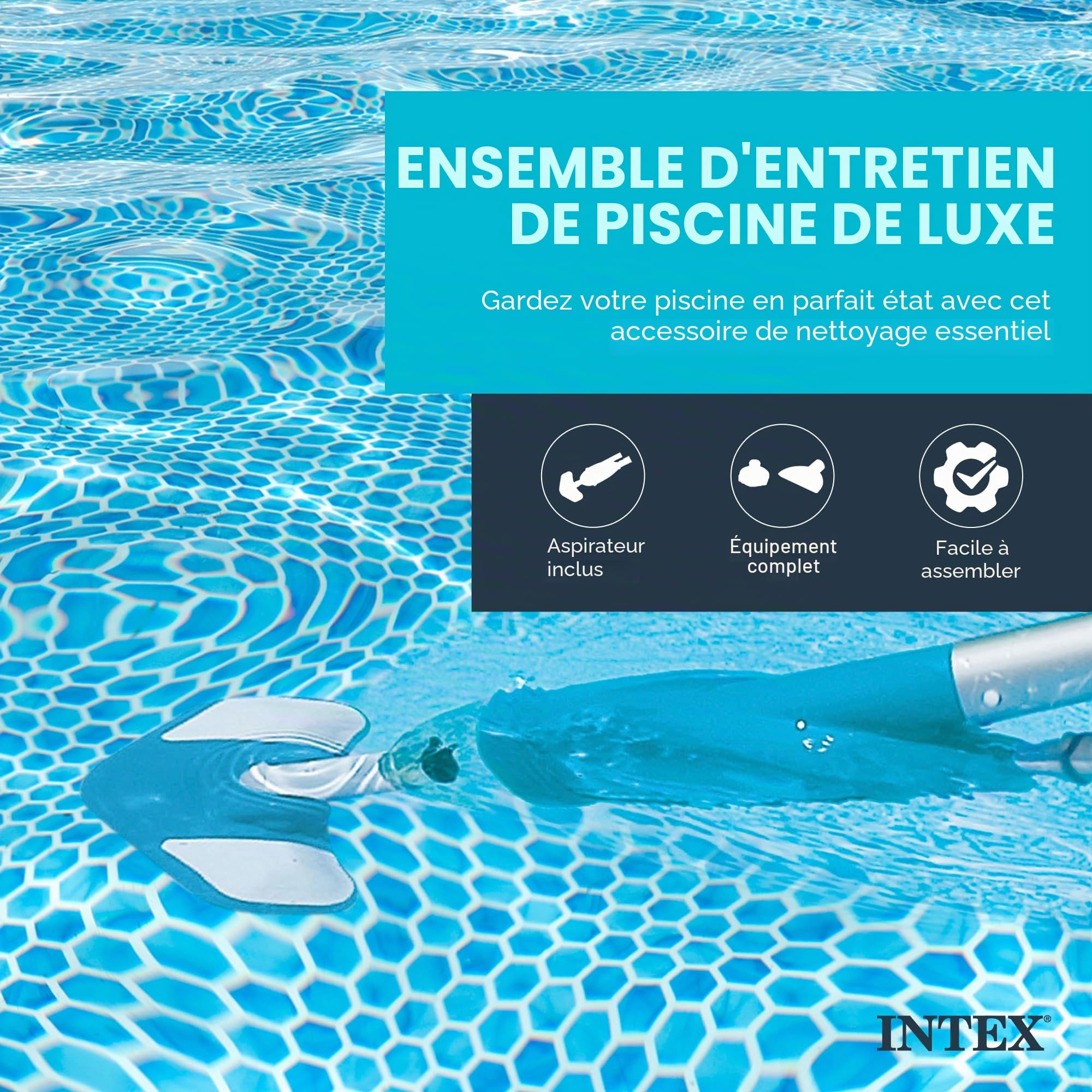 Intex Kit d'entretien de Piscine Deluxe - Accessoires de Piscine - Kit de Nettoyage de Piscine - 5 pièces