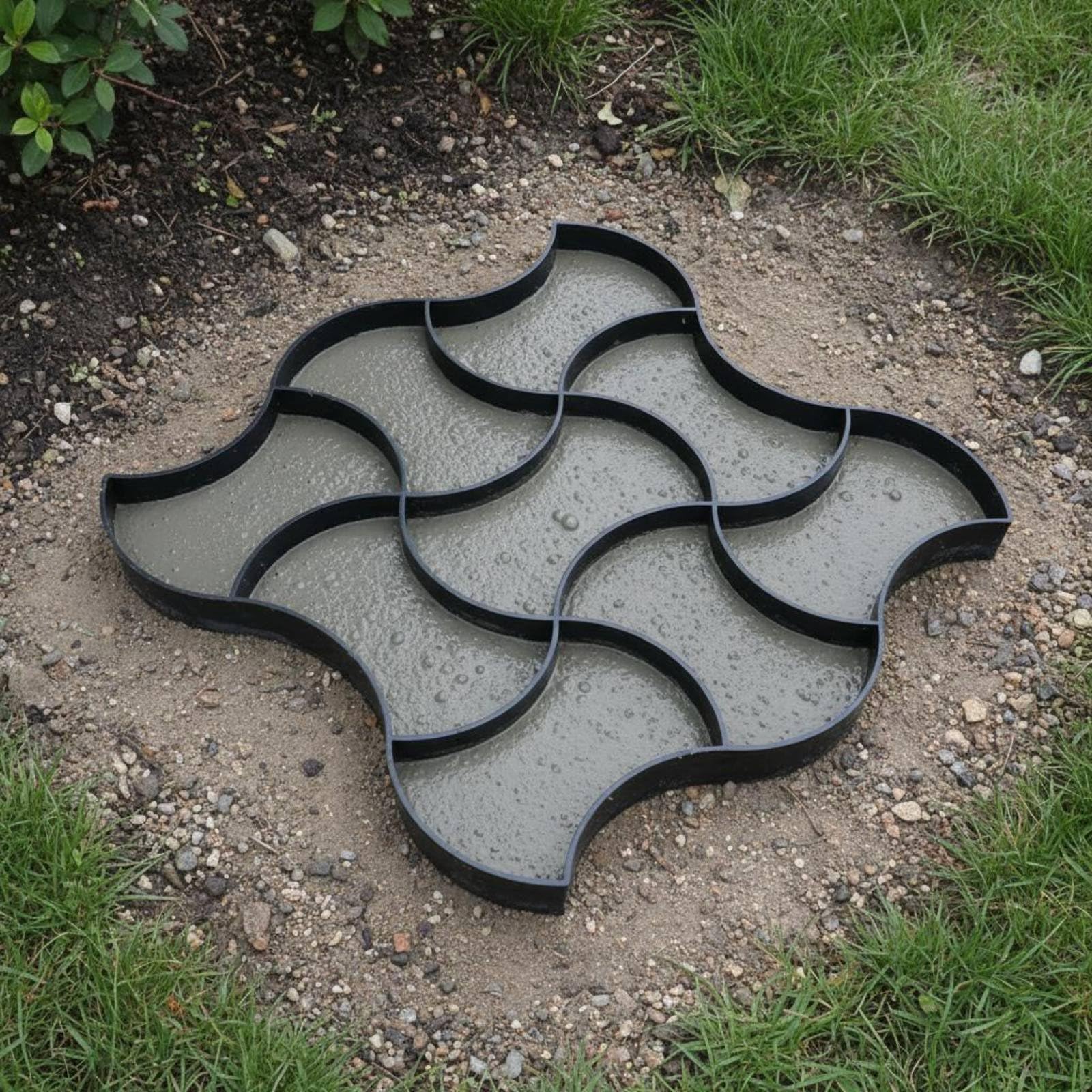 Stampella Pietra da Pavimentazione Stampo per Percorso Decorativo in Cemento Modello per Giardini Utensile per Camminamento Curvo Stampo
