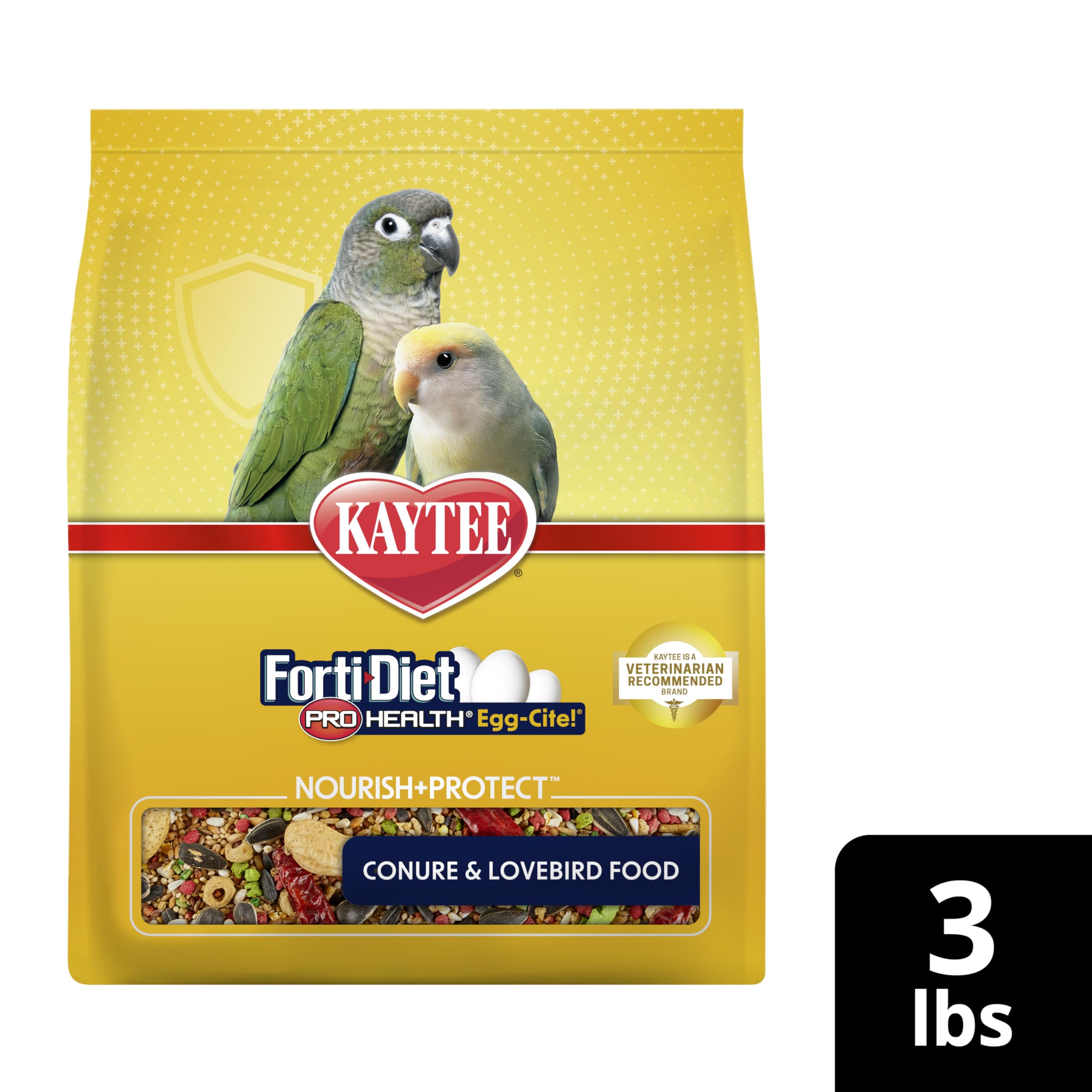 Kaytee forti-Diet Pro Salud Egg-cite. Conure & Agapornis Alimentos, 3-LB Bolsa