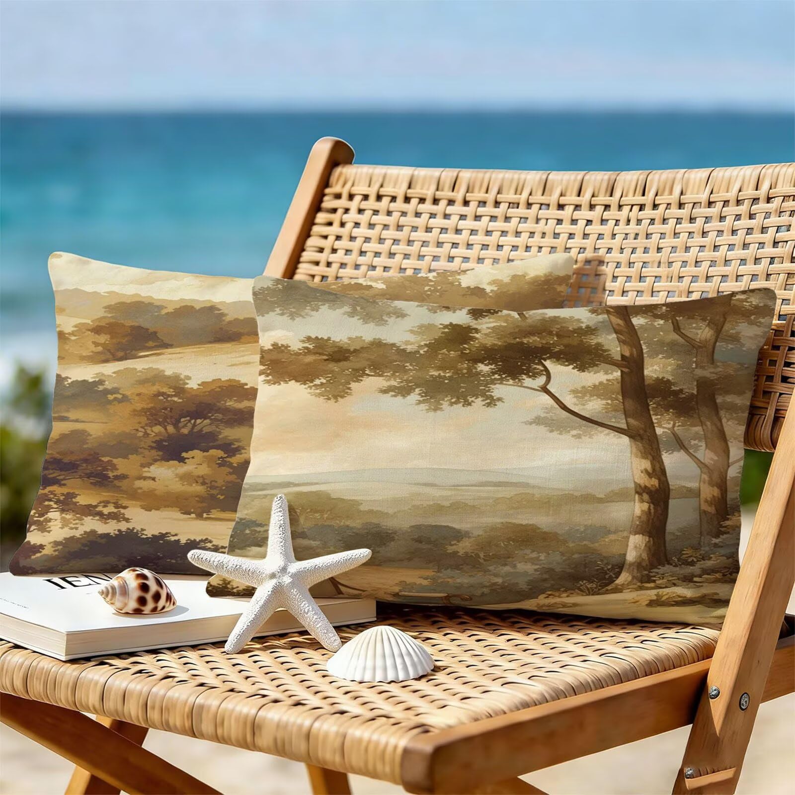 Générique Housse Coussin Exterieur Impermeable 30x50cm Vert Décoratif Taie d'oreiller Decoration Paysage Housse de Coussin Exterieur Impermeable pour Salon de Jardin Lot 2. T-3889