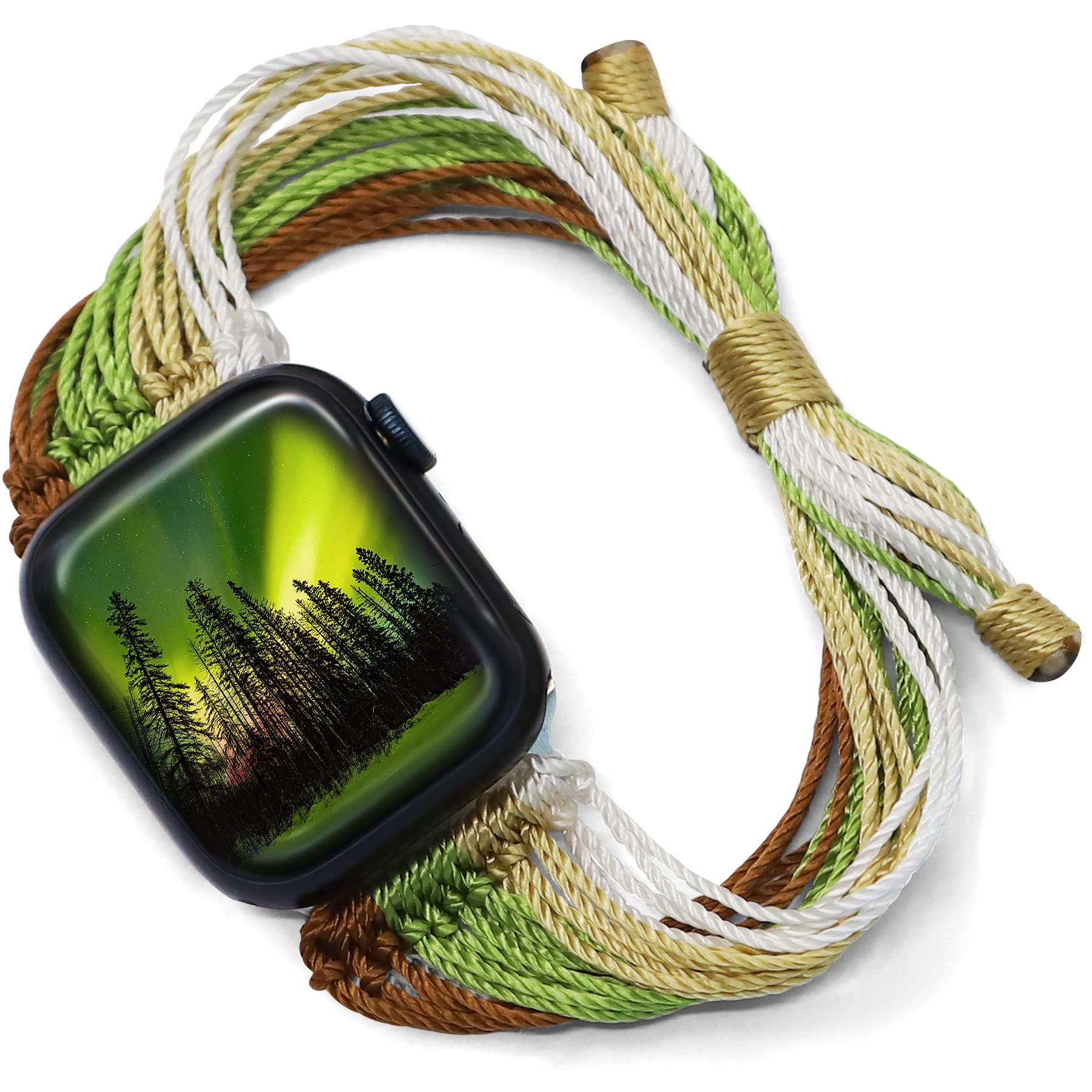 JR.DM Boho Watch Bands Compatible with Apple Watch 40mm 41mm 38mm 44mm 42mm 45mm 46mm Women, Cute Handmade Friendship Bracelet String Art for iWatch