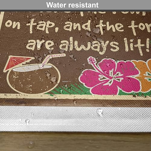 Miniatura 6 de Ambesonne Tiki Bar Place - Juego de 4 manteles individuales de tela lavable para mesa de comedor, tamaño estándar, color marrón crema