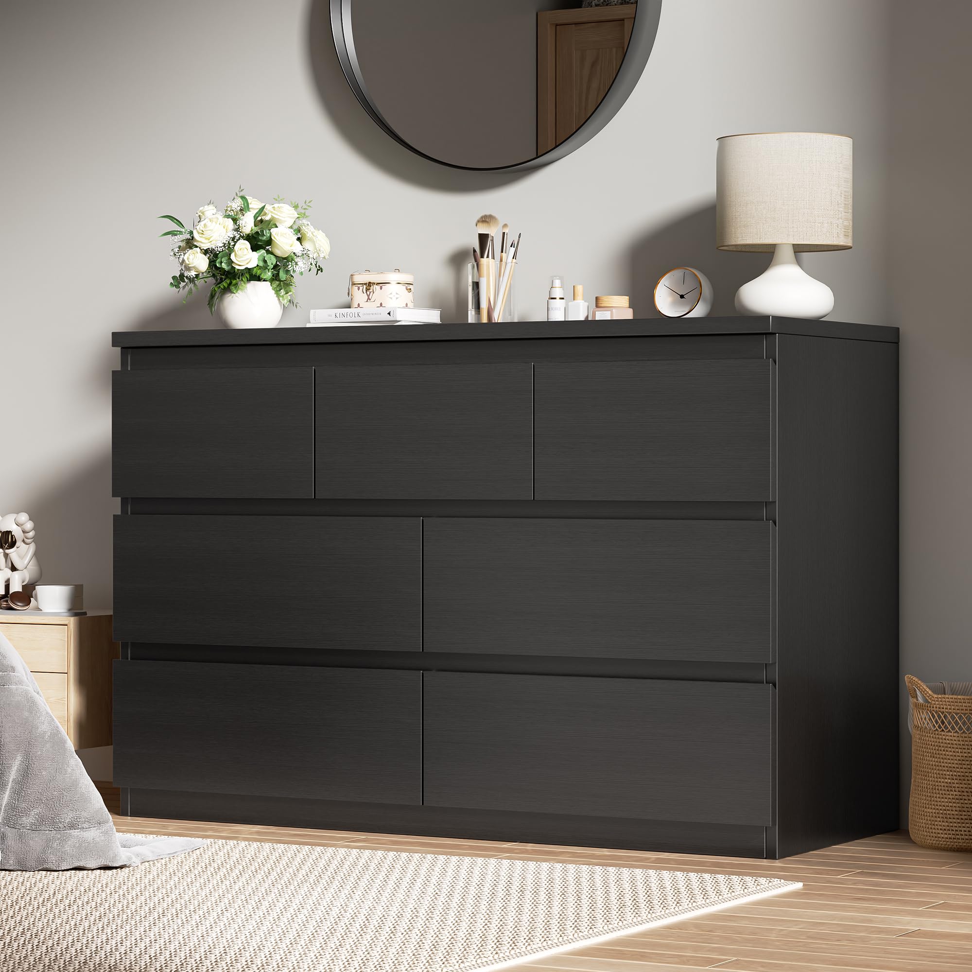 Amazon.com: Jocoevol Modern Black 7 Drawer Dresser for Bedroom