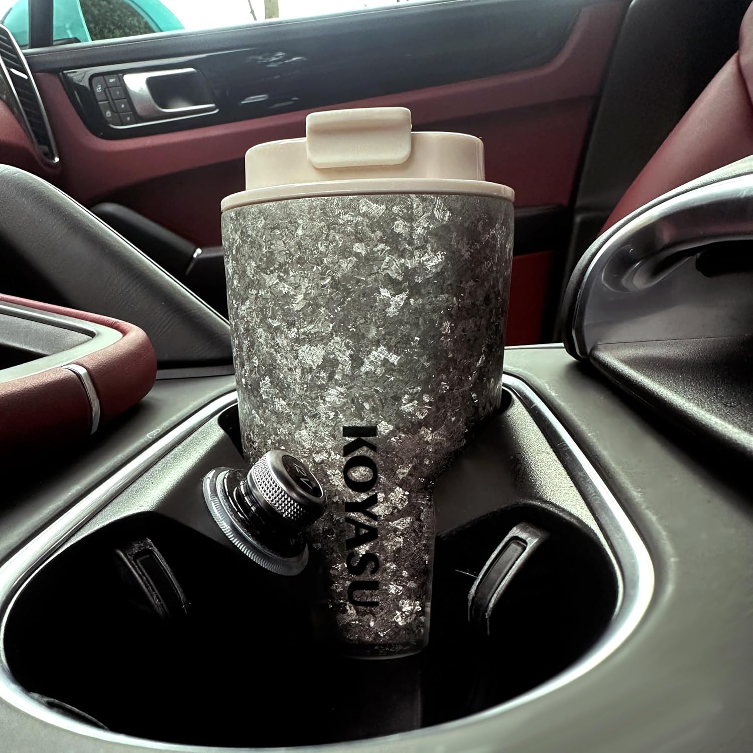 KOYASU® Ti-Zen™ Titanium Travel Coffee Mug - 12oz Ultralight Insulated Tumbler - Premium EDC Gear & Tactical Accessories - Heavy Duty Cup - Crystallized Texture Thermal Flask - Nimbus Gray - Image 6