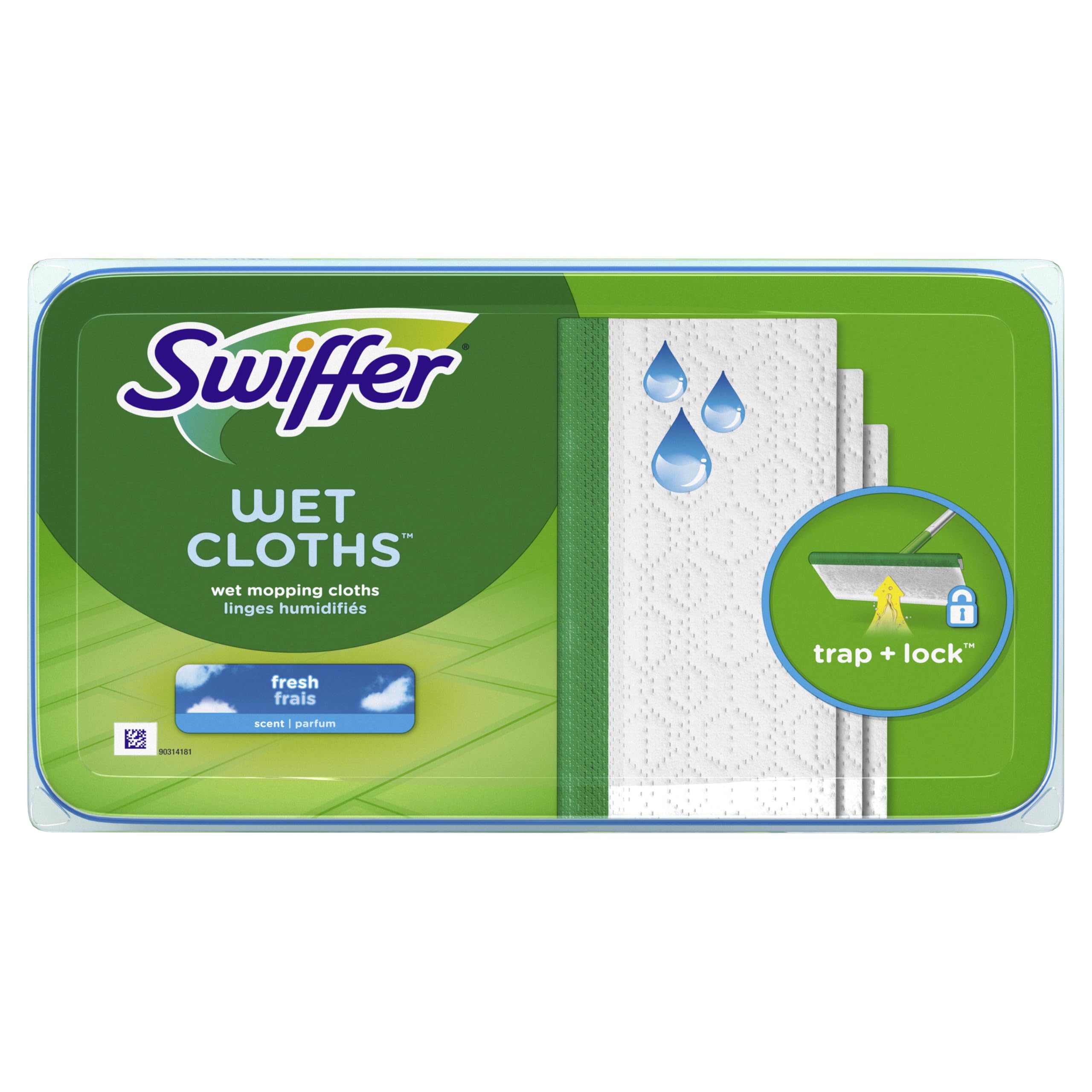 P&G Swiffer - Juego de 6 recambios de almohadilla de limpieza húmeda, aroma fresco de ventana abierta, 24 piezas