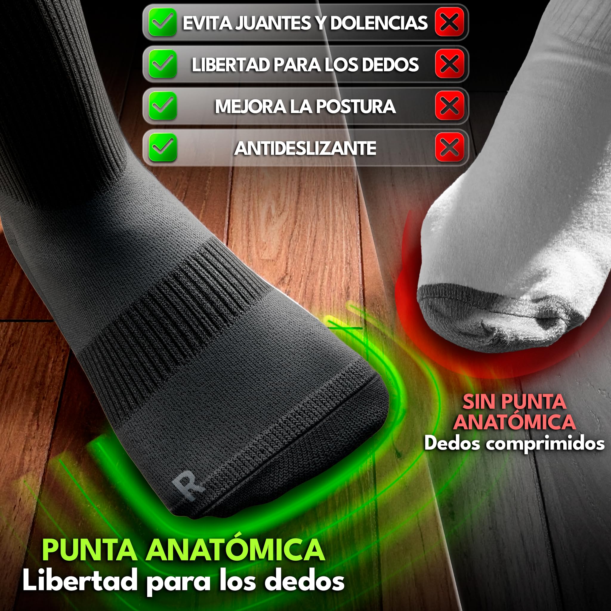 RestoreFeet Barefoot Calcetines Antideslizantes Mujer y Hombre – Calcetines Pilates para Yoga y Fitness, Diseño Anatómico, Antirrozaduras y Antisudor