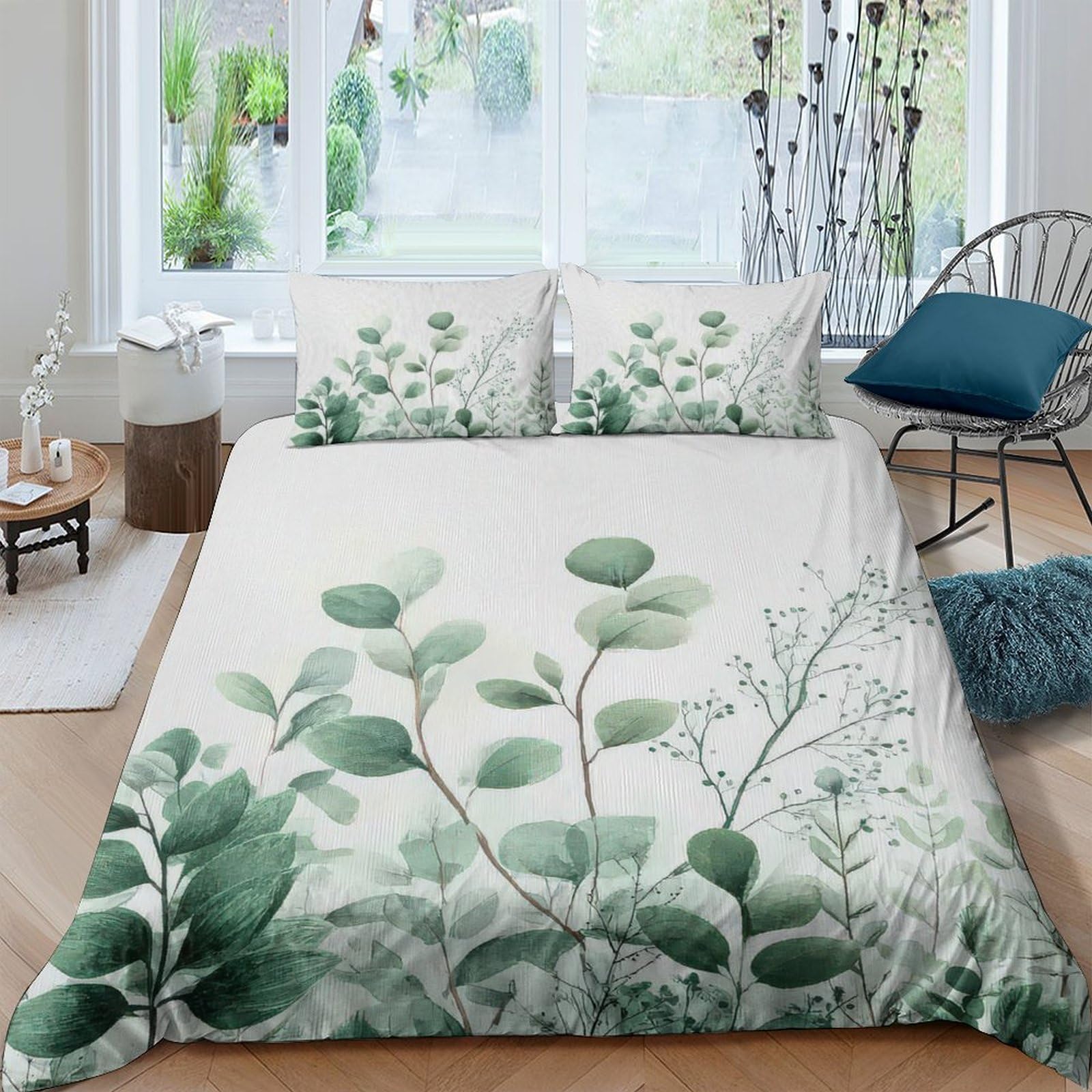 Ctjqhvkz Style-10 3D Printed Botanical Garden Fitted Sheet Microfiber Soft Breathable Leafy Forest Mattress Cover For Bedroom Decor Single（135X200cm）