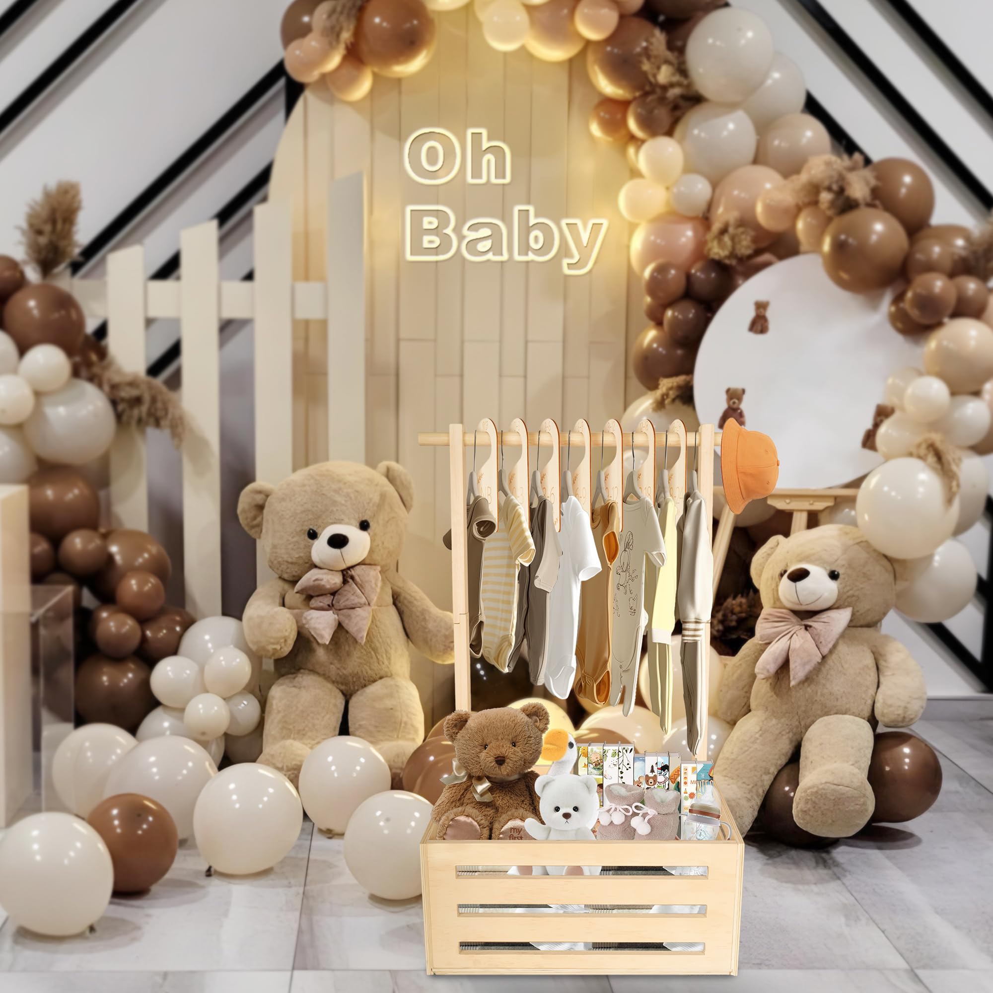 Gleebixi Wooden Baby Crate Closet - Baby Decorations Storage Crate with Handle - Pregnancy Gifts for New Parents