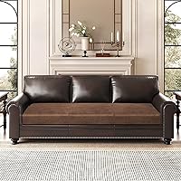 Vista 2 de Fundas de cojín de sofá con aspecto de cuero, juego de fundas de asiento de sofá, protector de muebles para sillón seccional, sofá biplaza