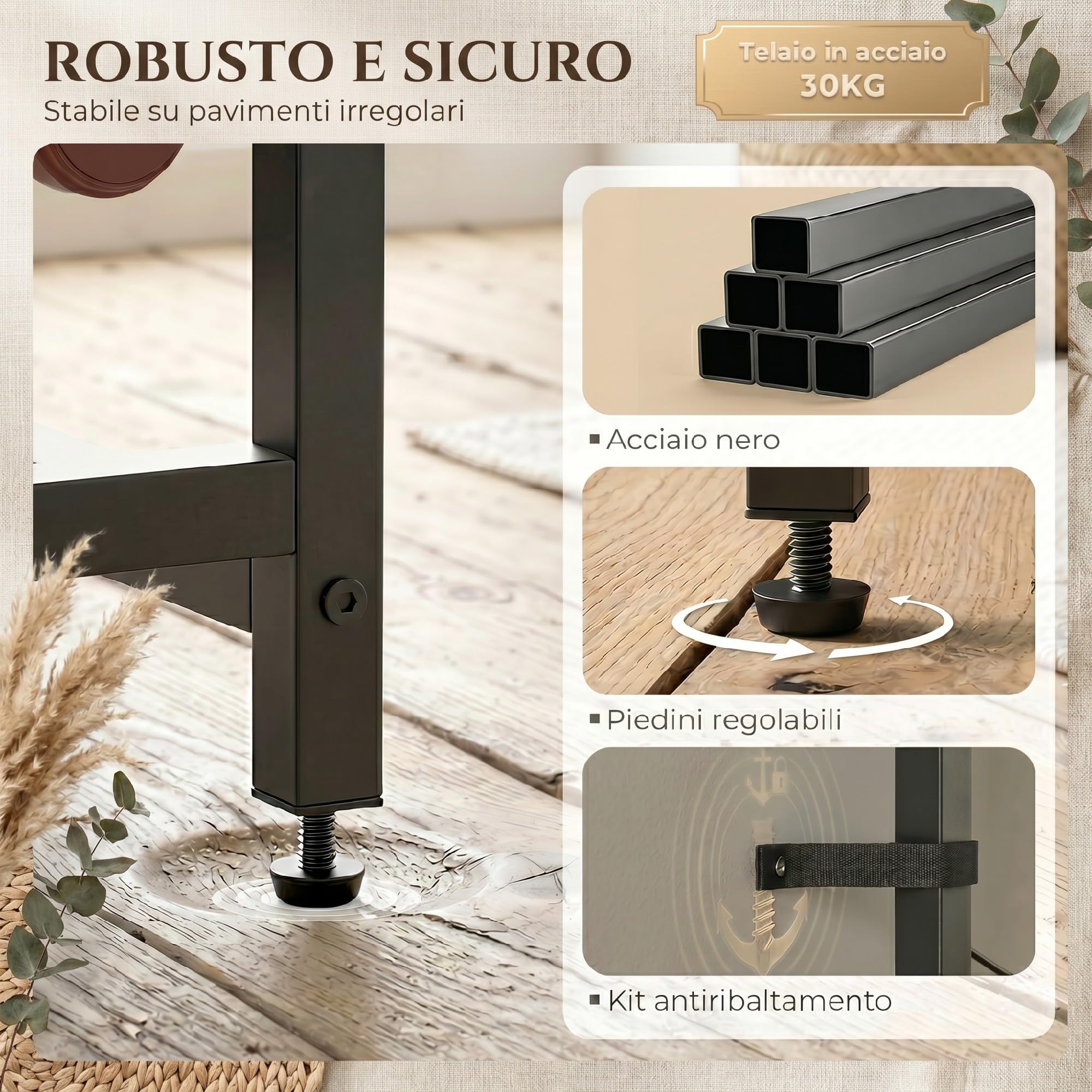 HOMCOM Portabottiglie Vino per 12 Bottiglie e Cassetto Marrone Rustico | Porta Bottiglie di Vino, Mensola Aperta, Design Industriale, per Cucina Soggiorno
