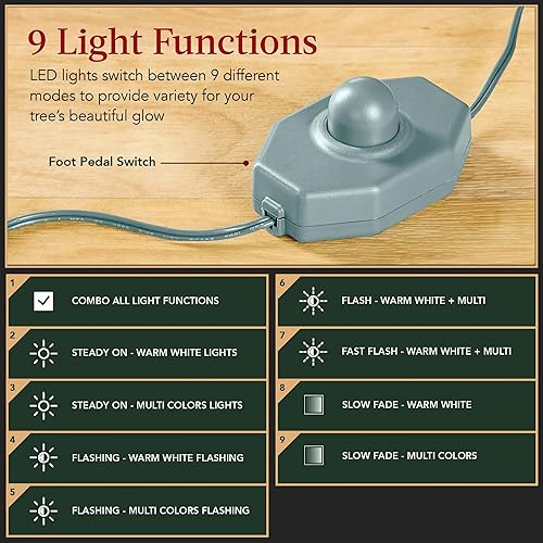 Miniatura 23 de Best Choice Products - Árbol de Navidad con pocas ramas iluminado 9 pies, pino artificial, decoración navideña de abeto noble con luces LED blancas