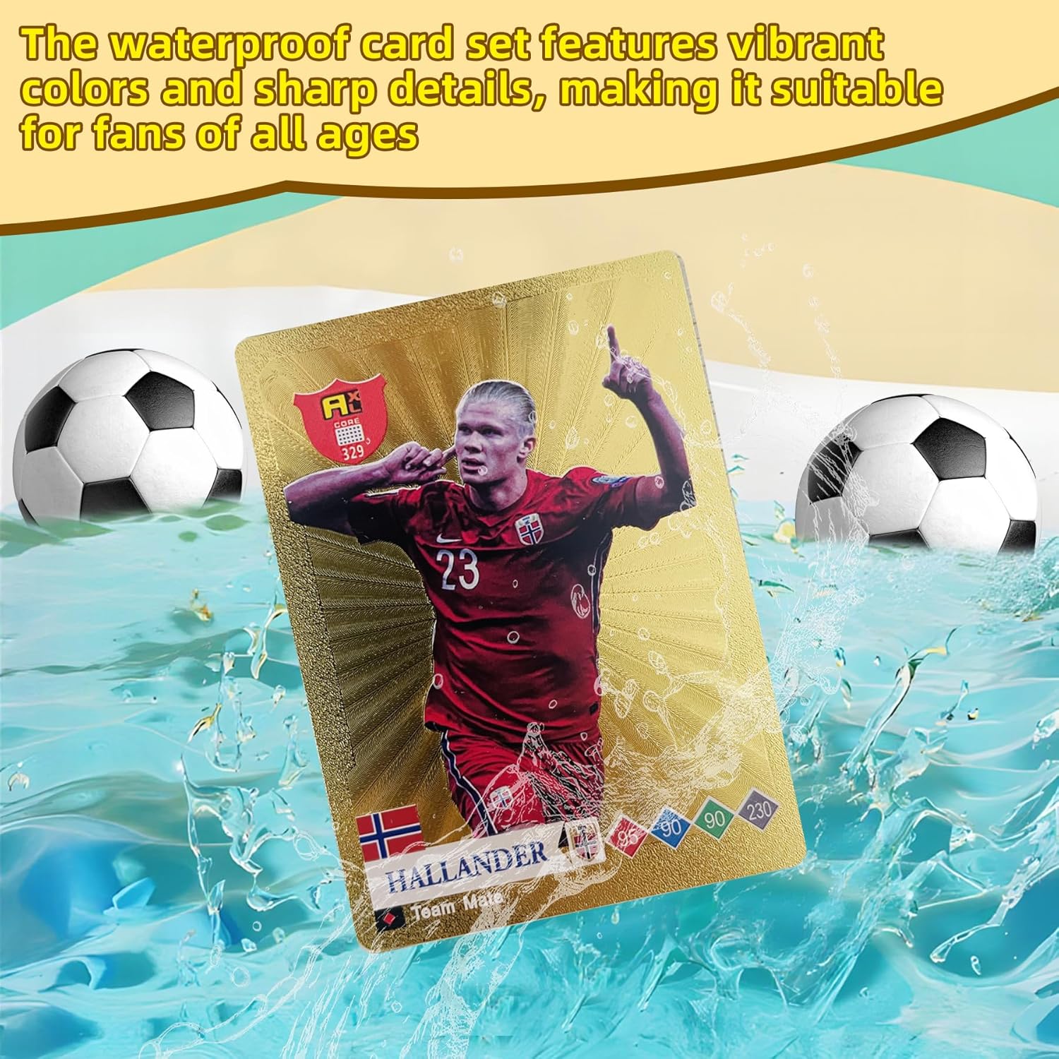 55PCS World Cup Soccer Cards, 2024-2025 Europa League Soccer Trading Cards Set, Shimmering Gold Collectible Football Cards Gift for Kids, Fans ansd Adult, Not Original (Gold)