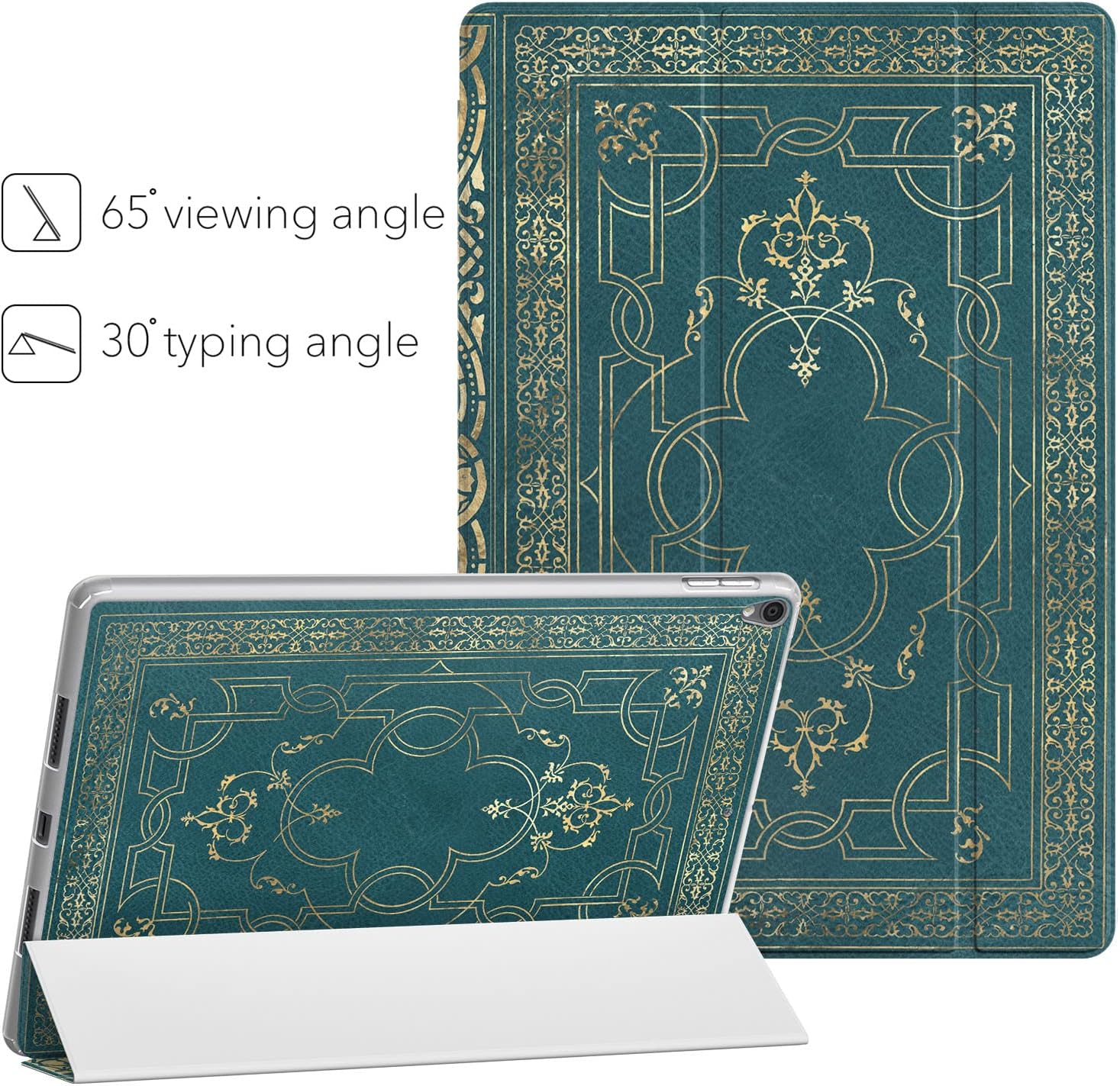 Case Compatible with iPad A16 11 inch 2025 2024 Pro 13 M3 M2 12.9 10.9 10.2 Air 5 10th 9th 8th Gen Mini 7 6 Ancient Book Magnetic Protective Blue Old Vintage Book Cover Folio Aesthetic for Women image 3