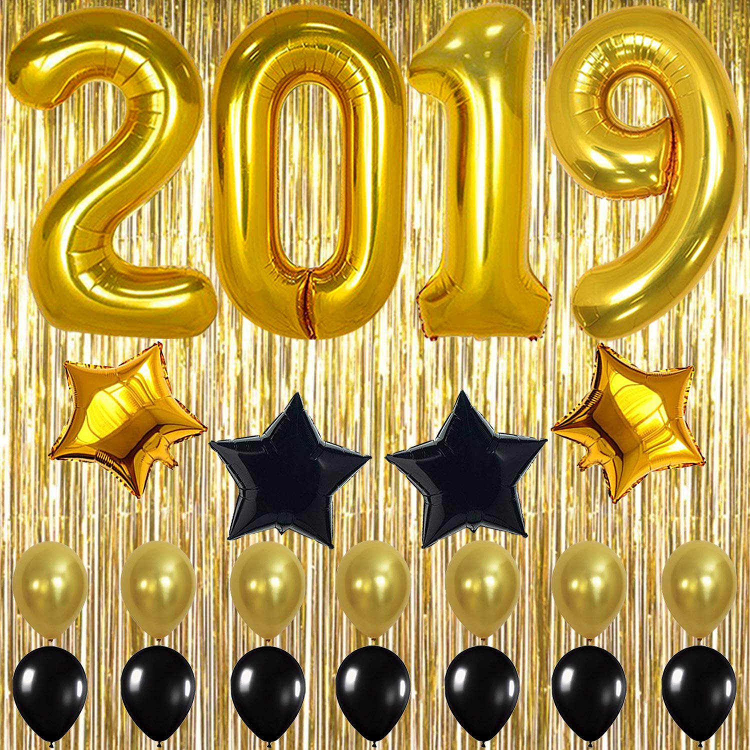 Buy KatchOn 2019 Balloons Gold Decorations Banner Large, Pack of 23