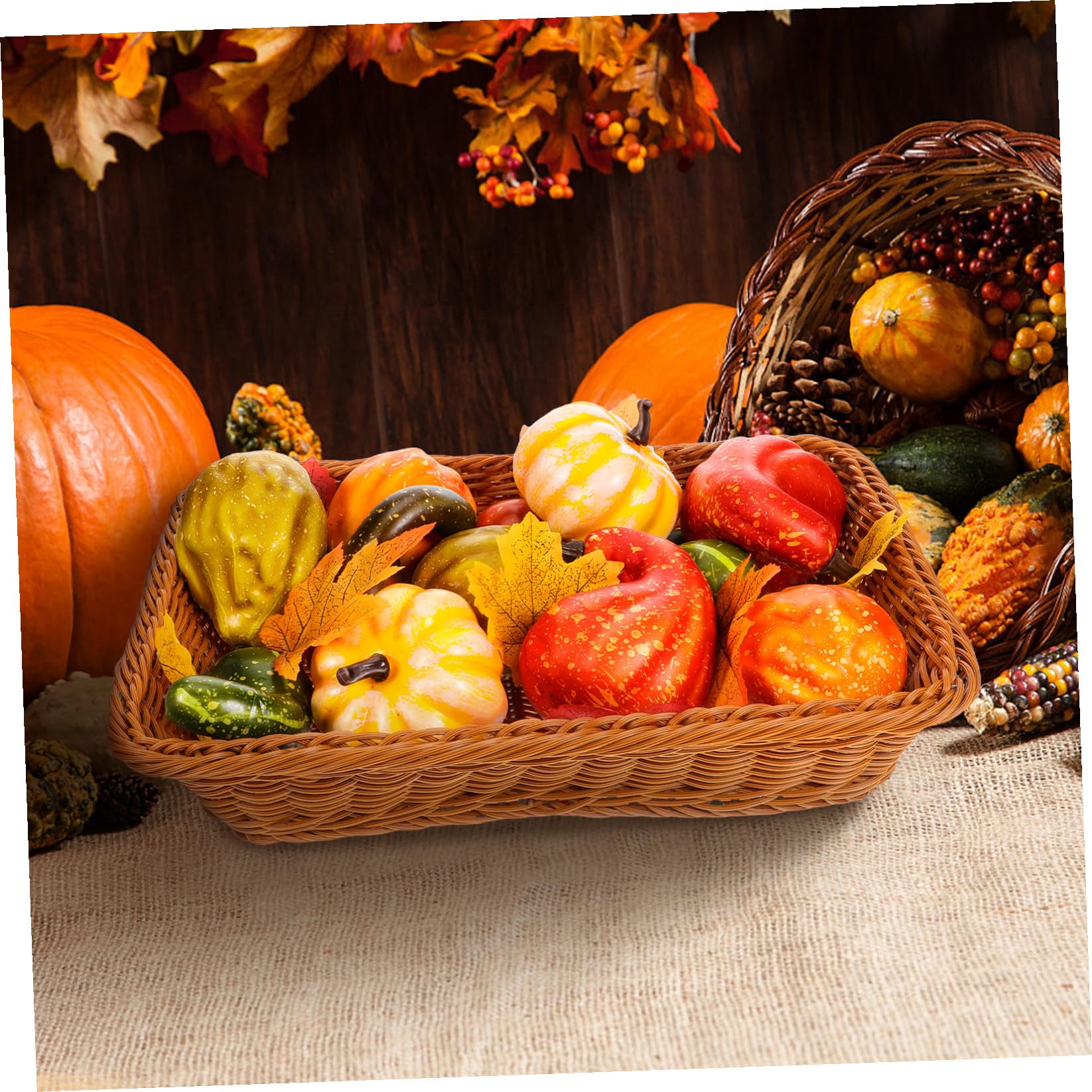 Cabilock 2 Sätze Stoffkürbisse, Künstliche Kürbisse Kürbis- Lebensechter Kleiner Kürbis Halloween-Dekoration Foam Pumpkin Szenenlayout Schmücken Herbststütze Schaum 12 Stück * 2