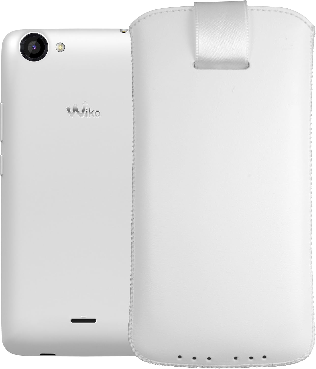 mumbi Genuine Leather Case Compatible with Wiko Rainbow Jam White - Image 3