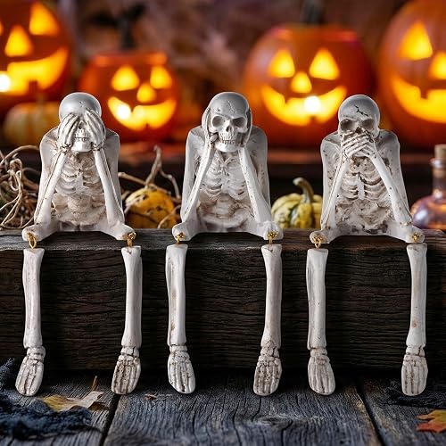 Halloween Skeleton Decor, See No Evil Hear No Evil Speak