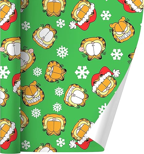 GRAPHICS & MORE Rollos de papel de regalo con diseño de caras navideñas de Garfield