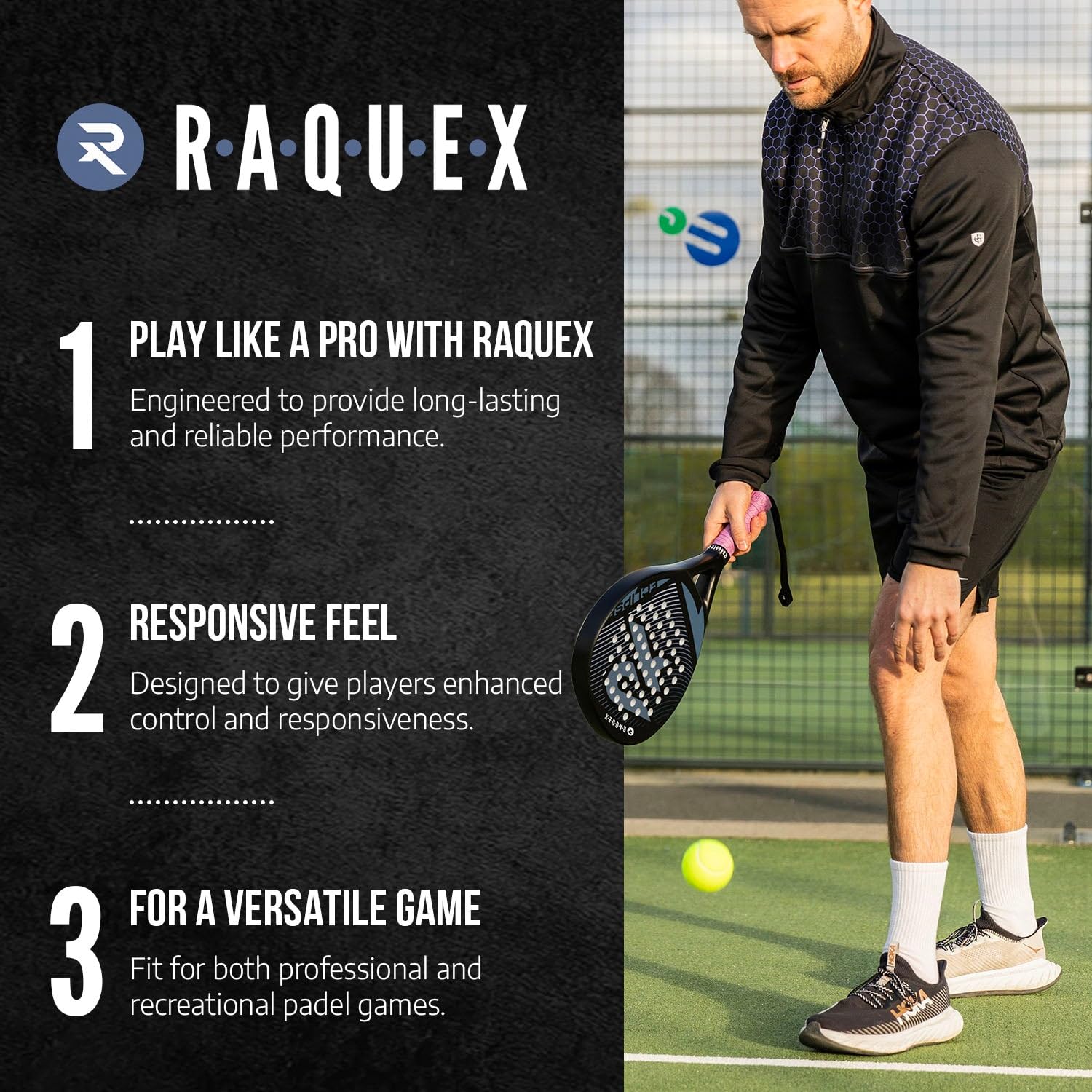 6 Balles De Padel Raquex Elite - Deux Vitesses - Feutre Synthétique Durable - Normes IPF