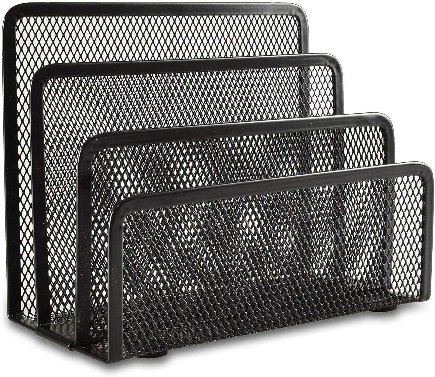 Niralasa 3 Compartments Metal Office Storage Black Mesh Letter Paper ...