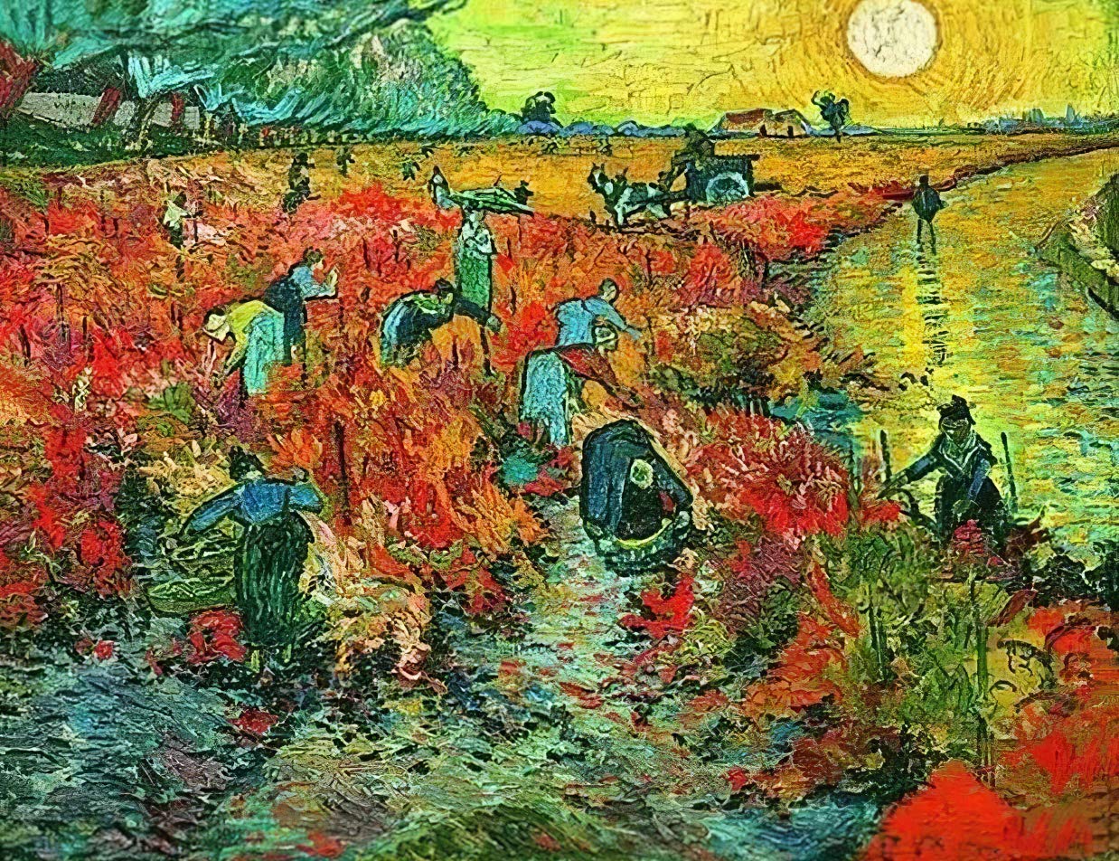 DeerBird1000 Piece Large Jigsaw Puzzle - The Red Vineyard - 1000 Piece Puzzles for Adults and Teens - Van Gogh Famous Painting Series 19.69 * 27.56 Inches