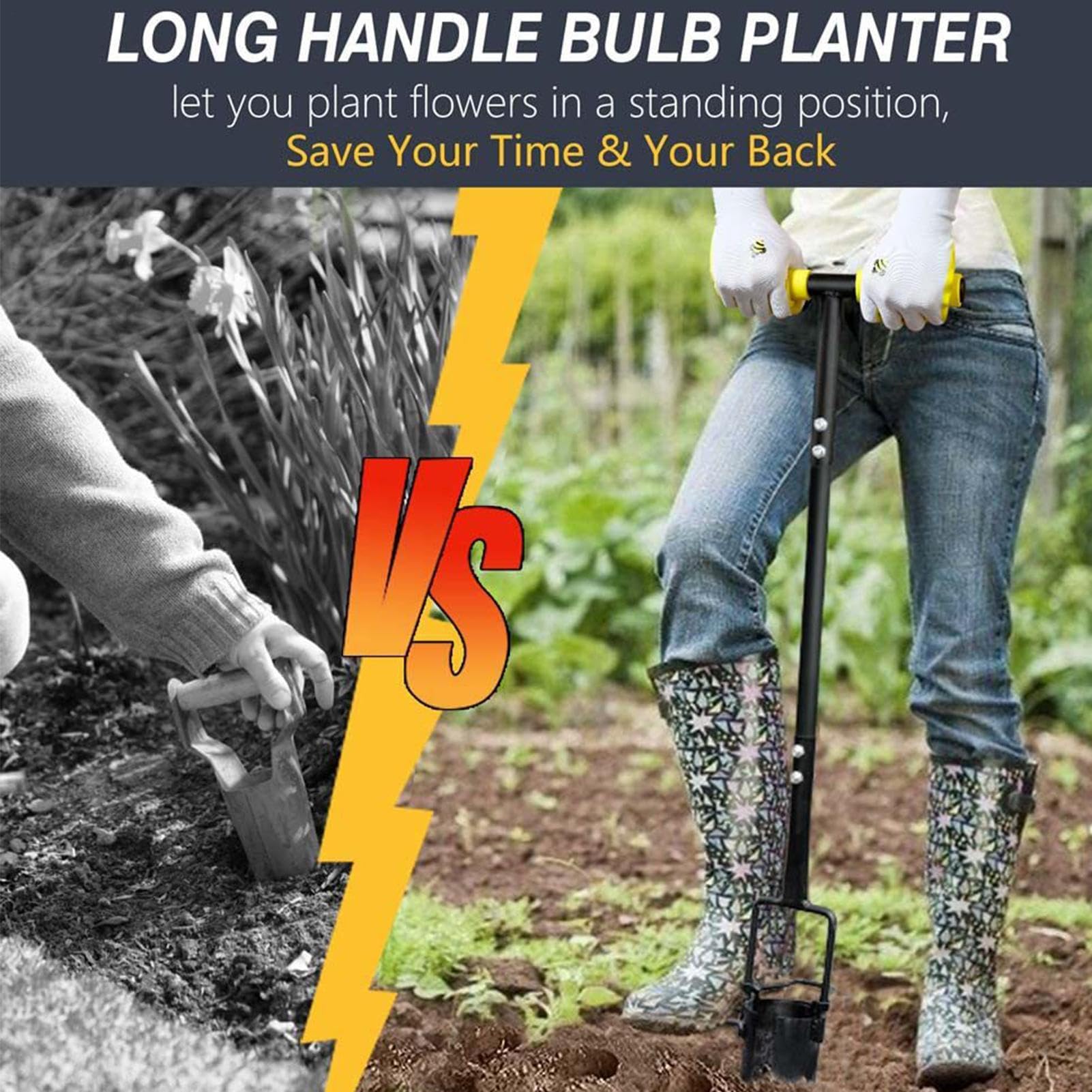 Łopatka do cebuli ogrodowej, ergonomiczna stalowa, wielofunkcyjna łopatka do przesadzania sadzonek, spulchniania gleby i precyzyjnego sadzenia