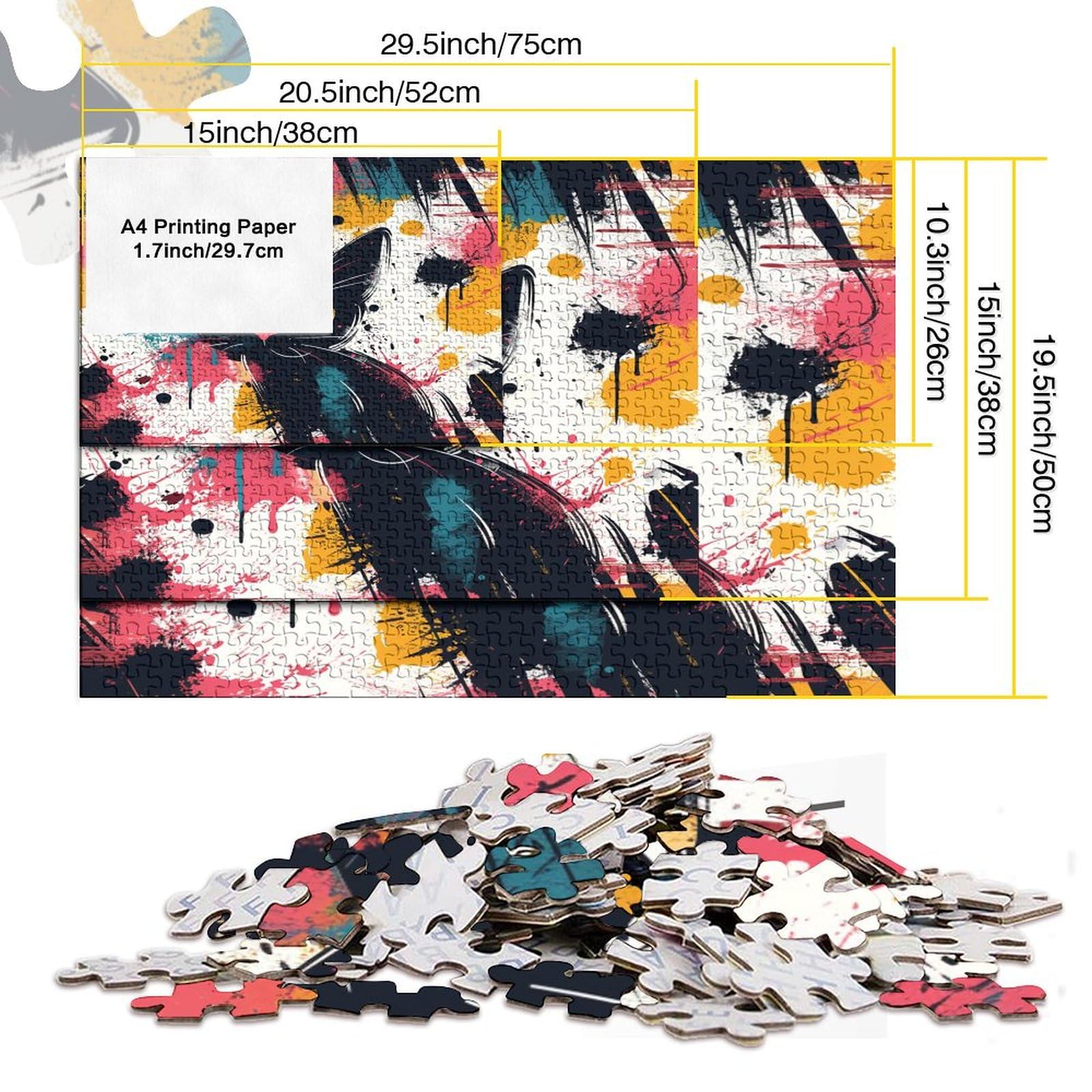 Cute Cat Educa Adult 1000 Puzzle 1000 Cartoon Puzzle Edukacja Oryginalne Puzzle dla dorosłych i młodych miłośników puzzli 1000 sztuk (75 x 50 cm)