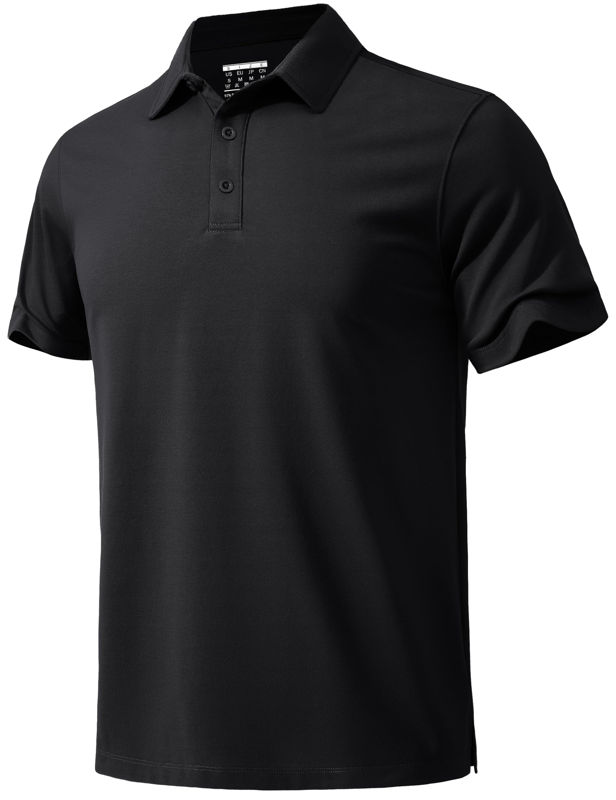 MAGNIVIT Mens Polo Shirt Short Sleeve 3 Button Cotton Pique Casual T-Shirts Moisture Wicking Performance Work Golf Tee