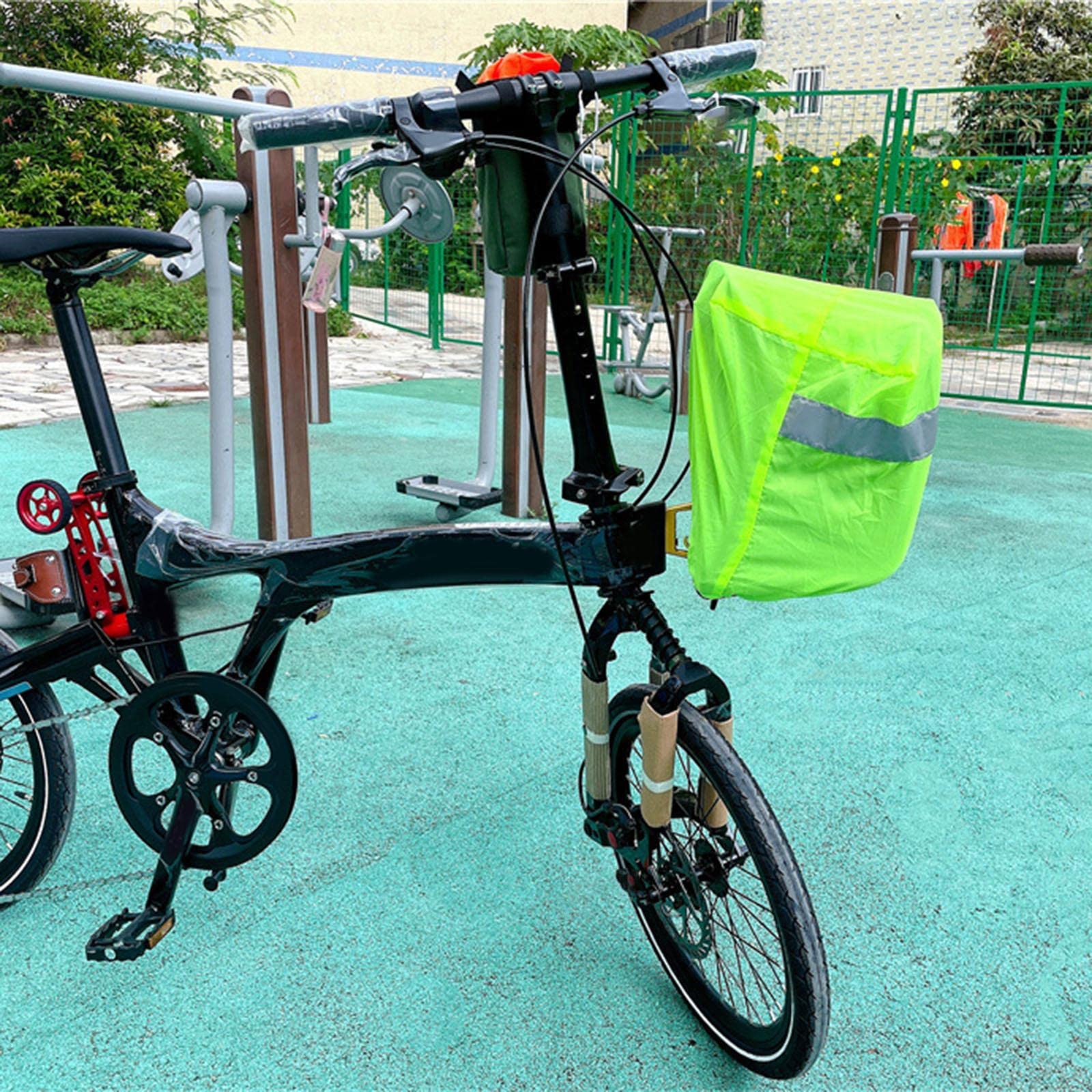 3 Stück Fahrrad Frontkorb Gepäckträgertasche Korb Rahmentasche mit Regenschutz aus Aluminiumlegierung Und Stoff für Einkaufen Outdoor