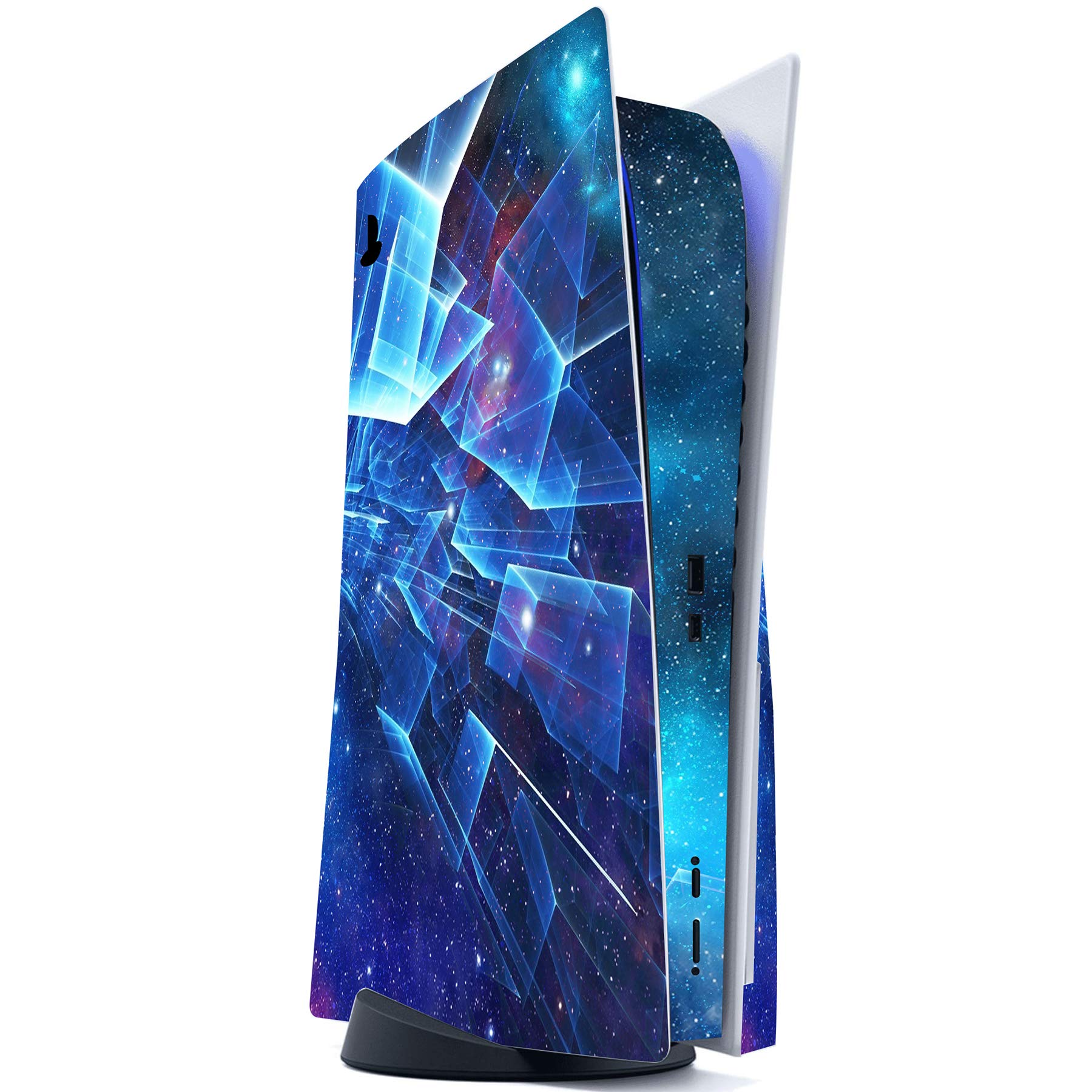 PlayVital for ps5 Skin - Disc Edition Full Set Vinyl Decal Sticker, Cover Skin Accessories for ps5 Controller & Charging Station & Headset & Media Remote - Multidimensional Galaxy - 3