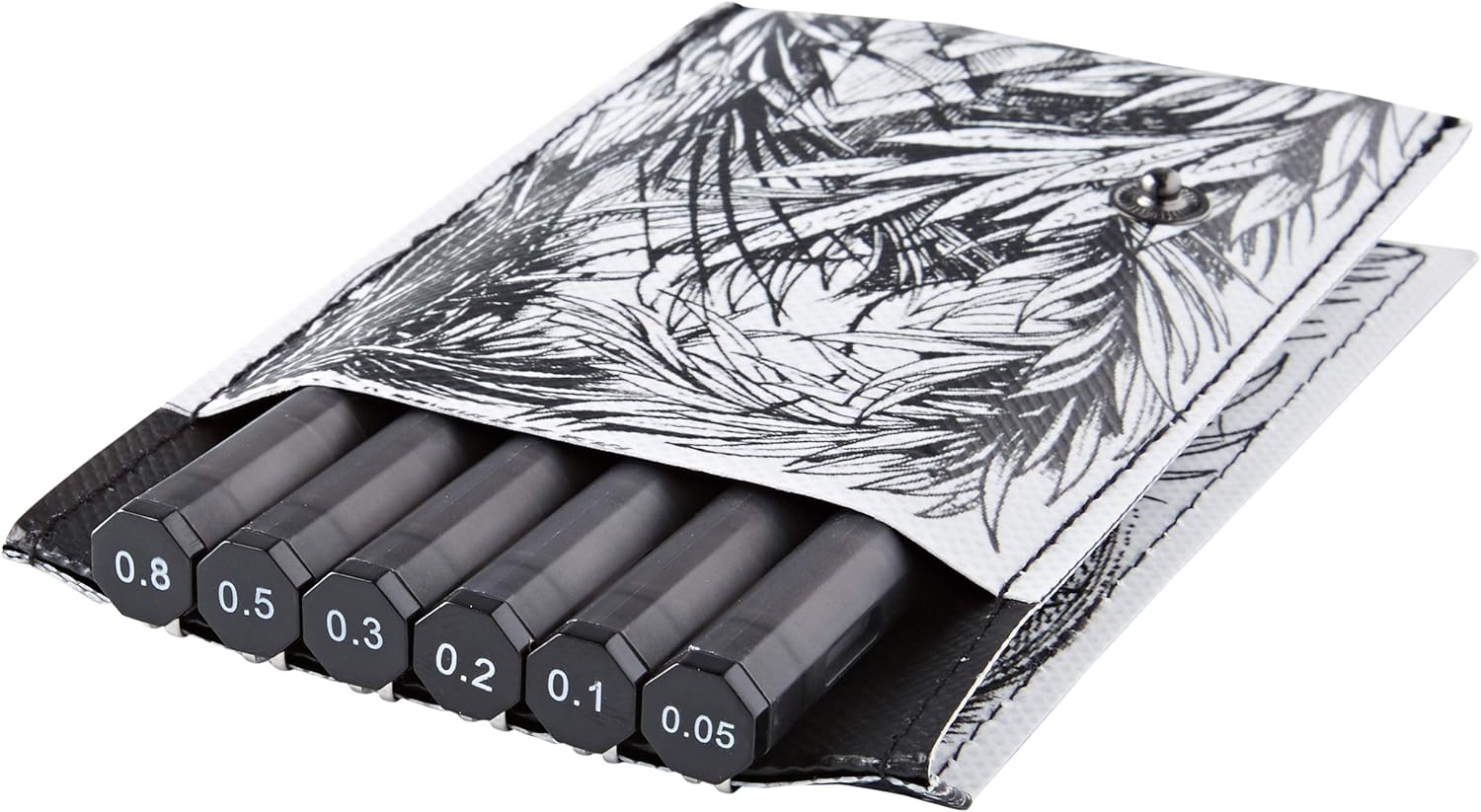 Derwent Graphite Pens, Graphik Line Maker Drawing Pens, Black, 6 Pack (2302206)